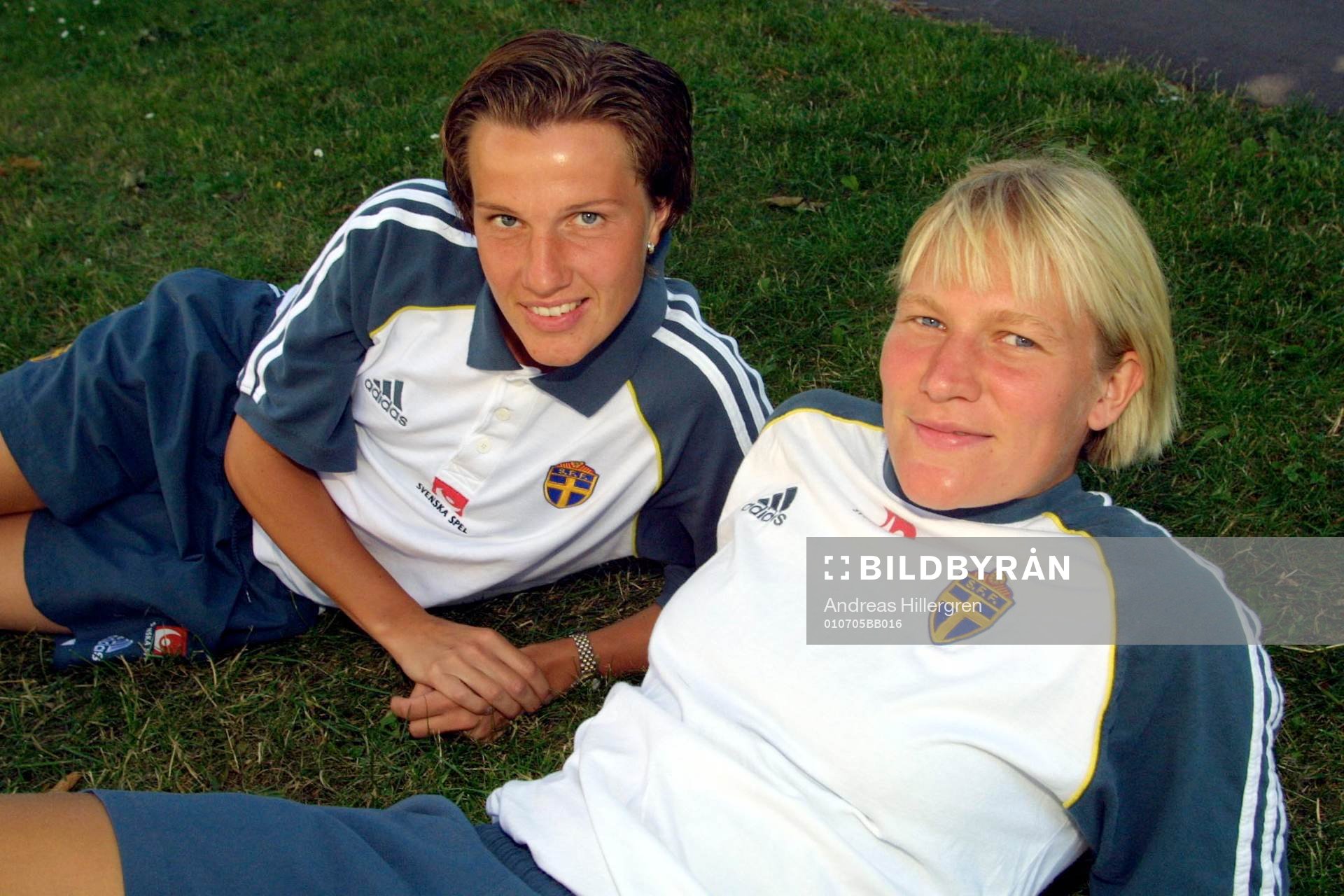 Fotboll, EM, dam, Malin Andersson och Kristin Bengtsson,
