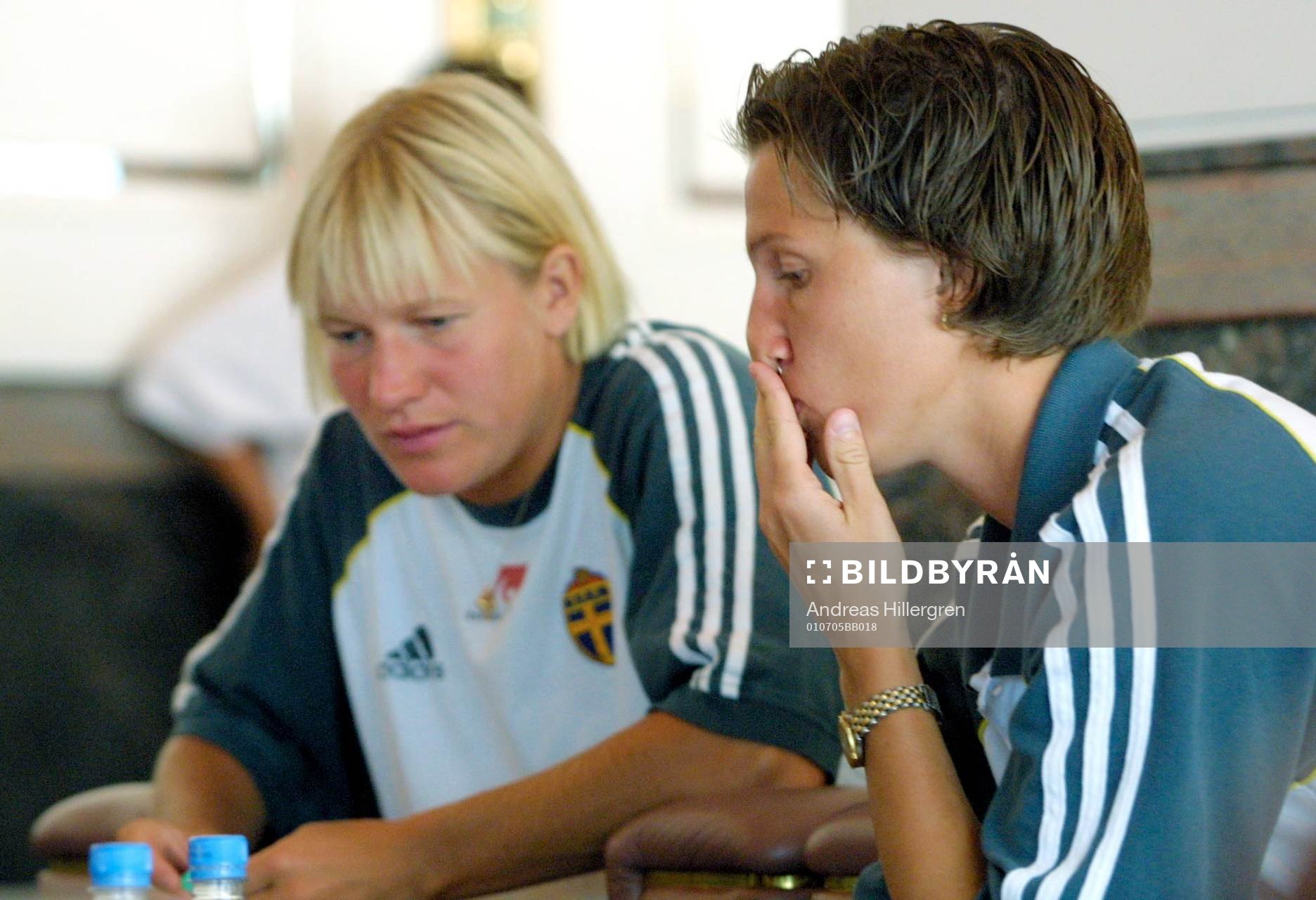 Fotboll, EM, dam, Malin Andersson och Kristin Bengtsson,