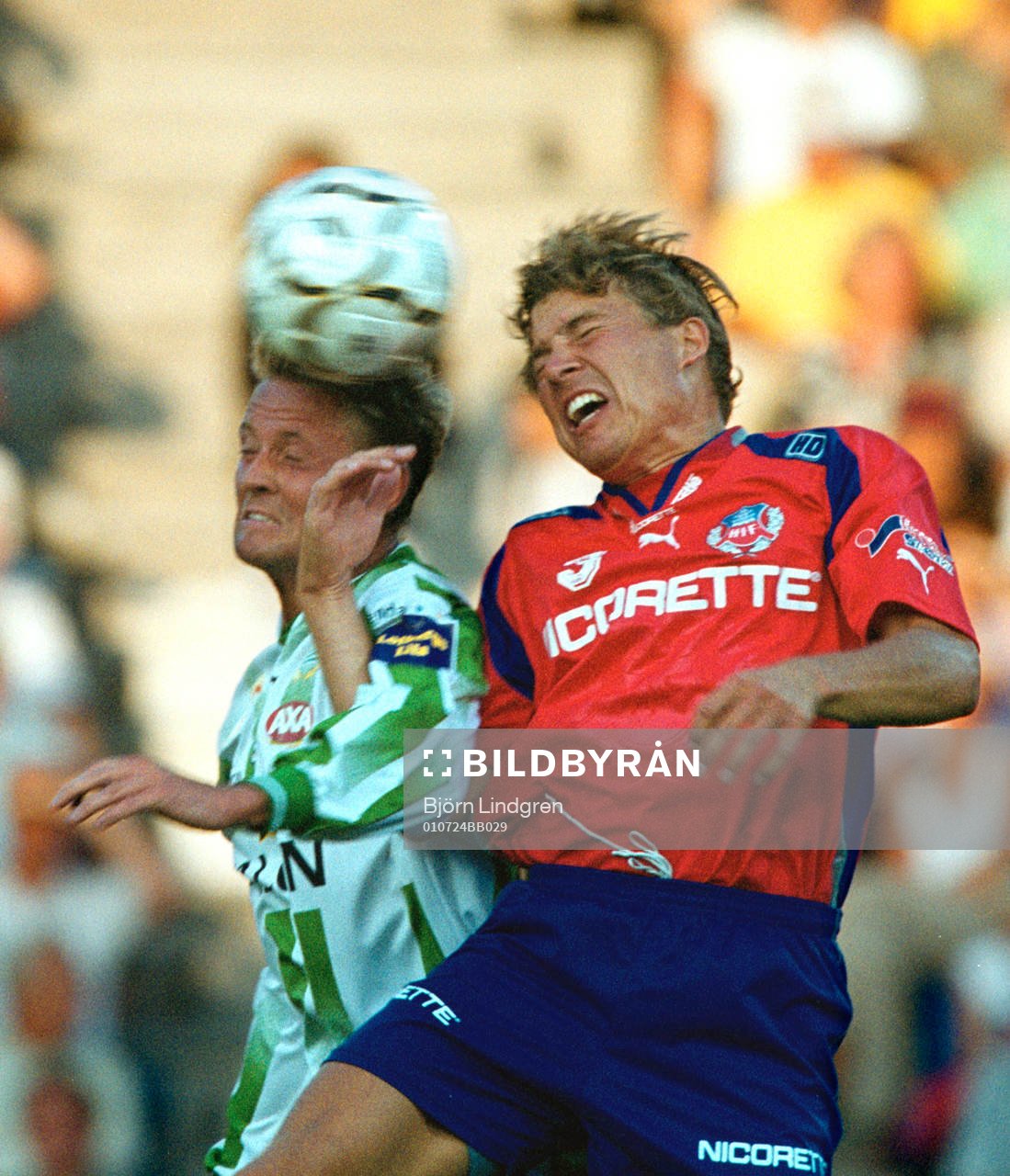 Peter Markstedt, Hammarby och Ola Nilsson i nickduell