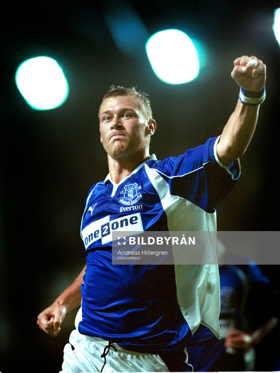 Fotboll, engelsk, Duncan Ferguson, Everton, jubel
