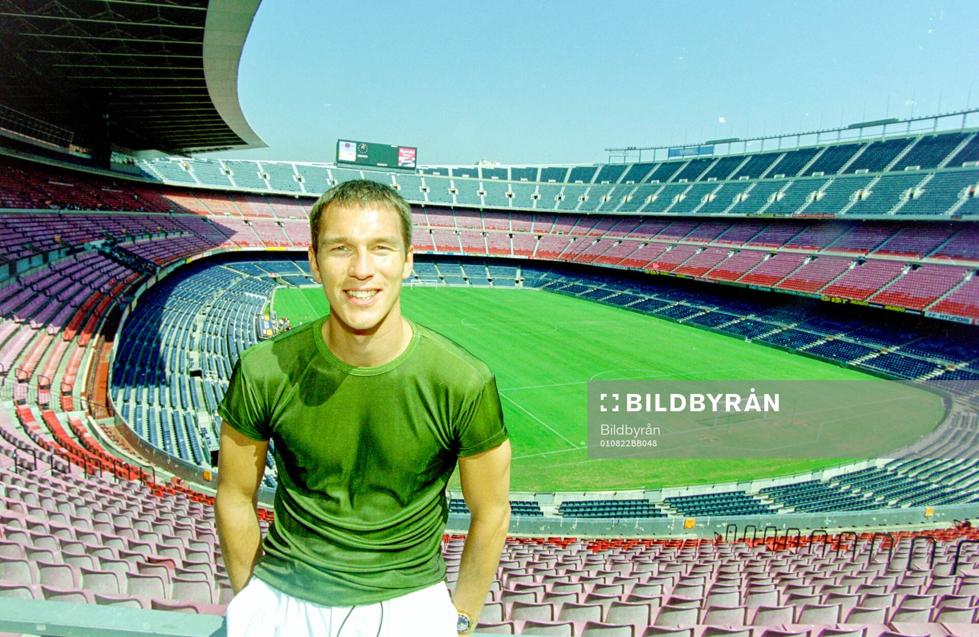 Patrik Andersson of Barcelona at Camp Nou stadium