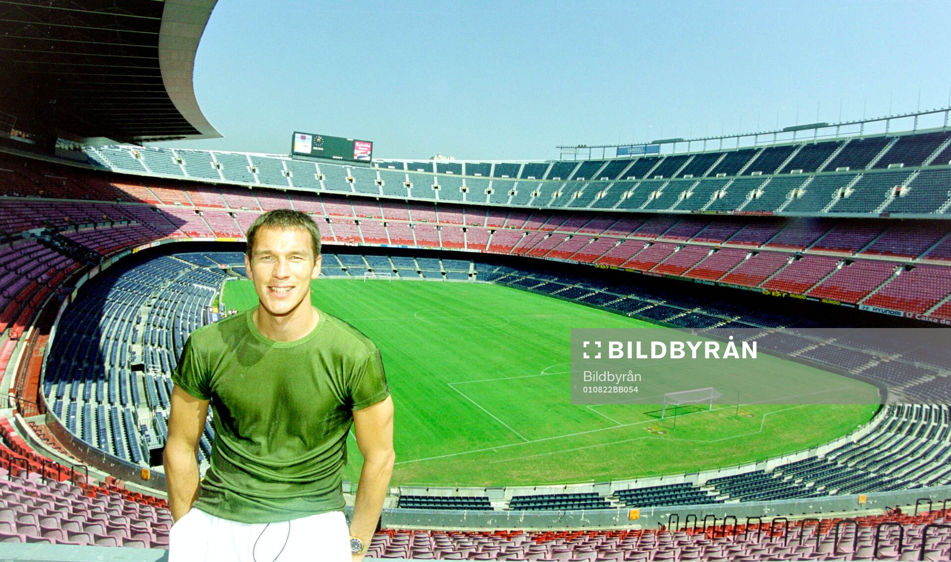 Patrik Andersson of Barcelona at Camp Nou stadium