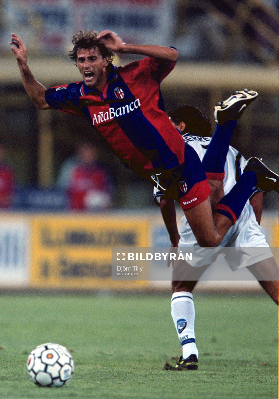 Fotboll, italiensk, Bologna - Atalanta. Carlo Nervo, Bologna