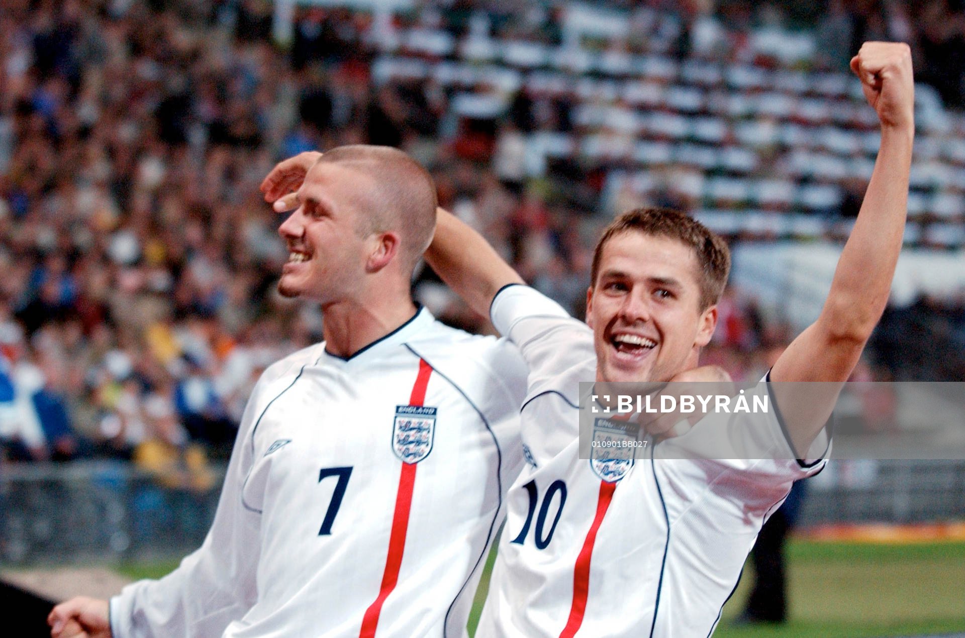 Fotboll, Tyskland - England, Michael Owen och David
