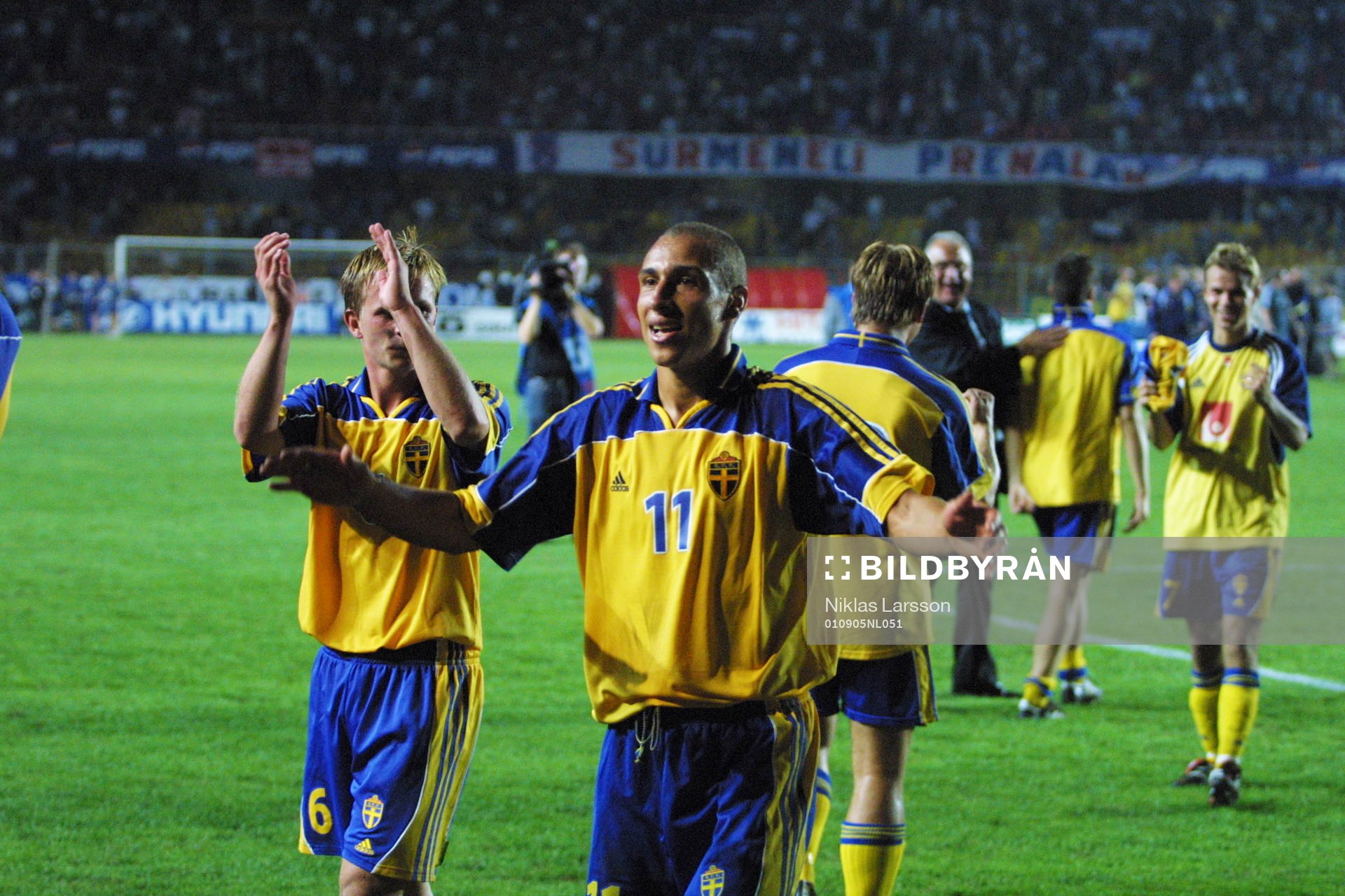 Tobias Linderoth och Henrik Larsson, Sverige jublar