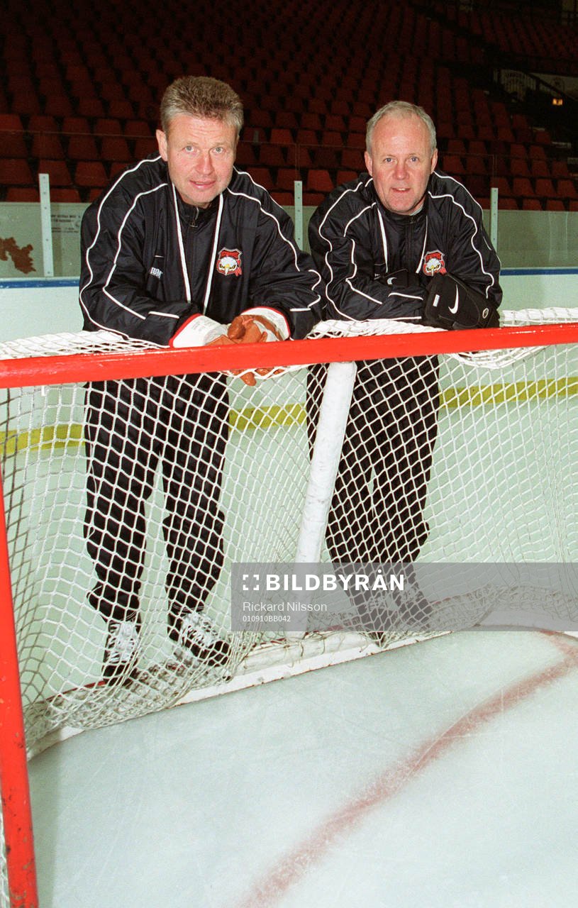 Tränarna Per Bäckman och Gunnar Johansson