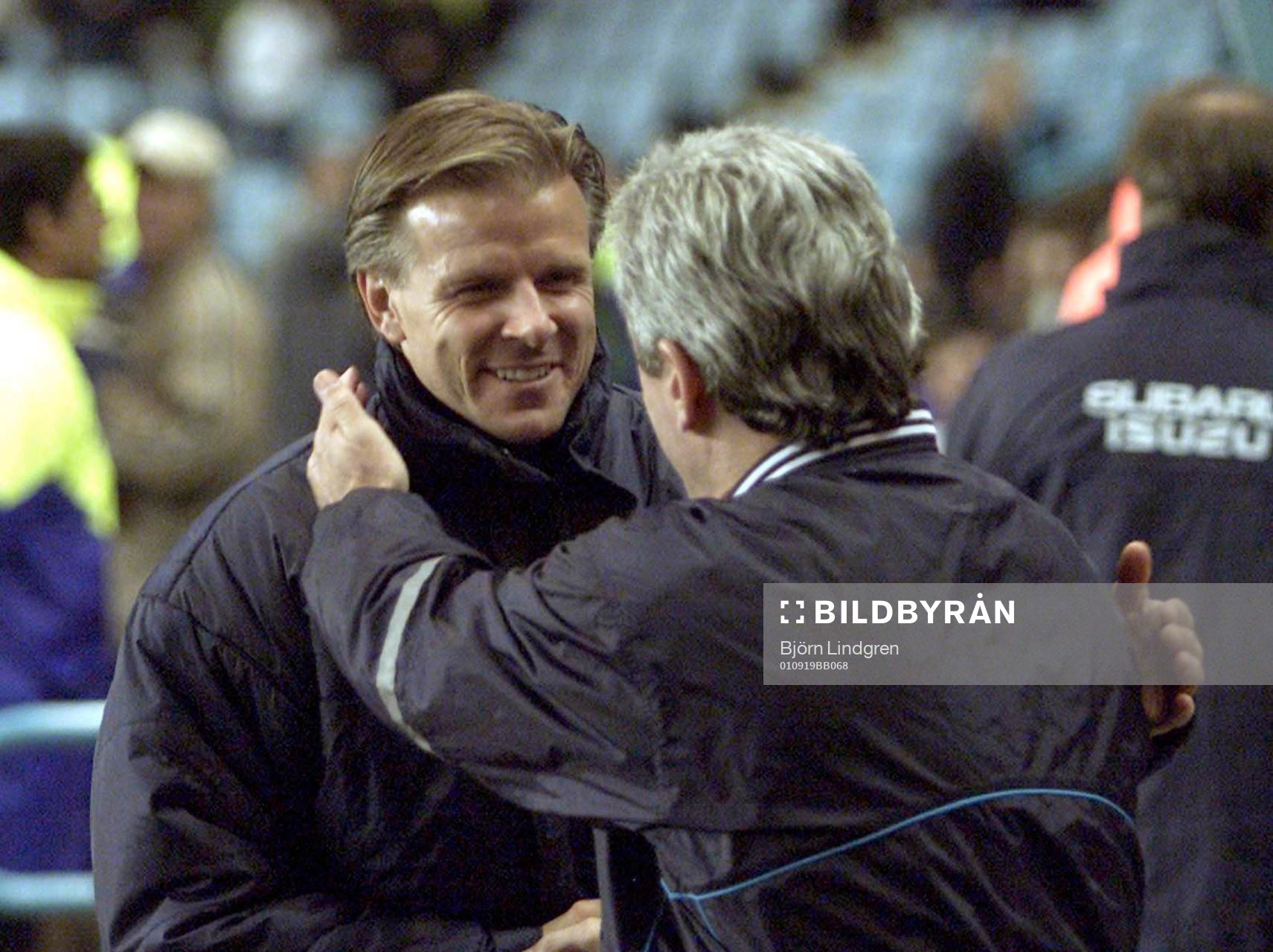 Tränarna Roland Nilsson och Kevin Keegan