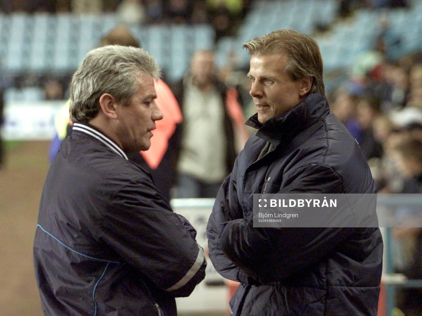 Tränarna Roland Nilsson och Kevin Keegan
