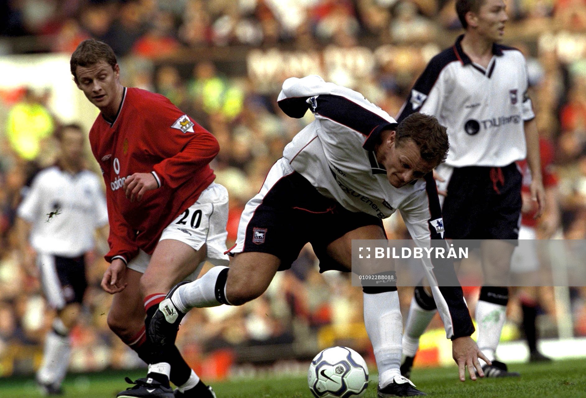 Fotboll, , engelsk, Manchester United - Ipswich. Ole Gunnar