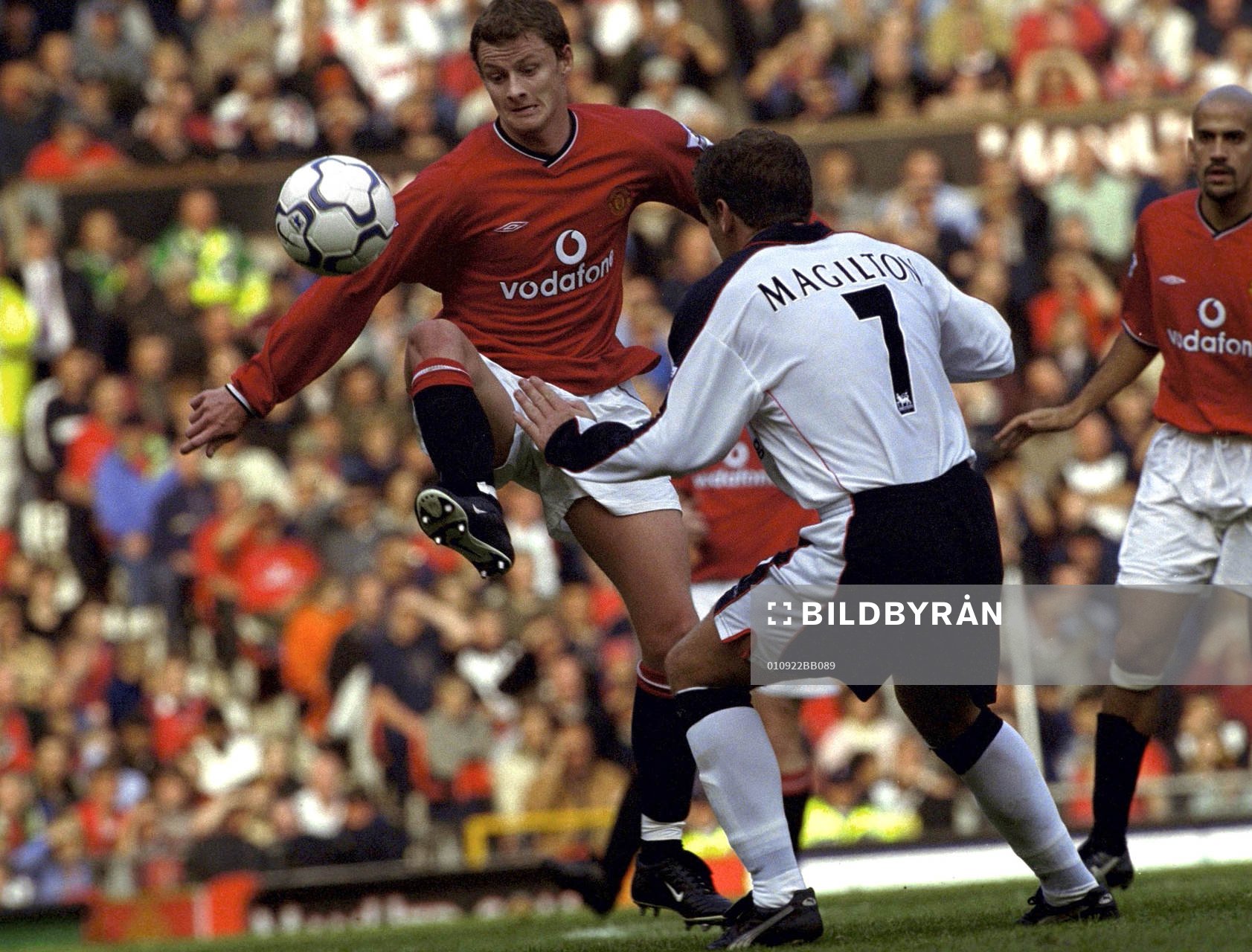 Fotboll, engelsk, Manchester United - Ipswich. Ole Gunnar