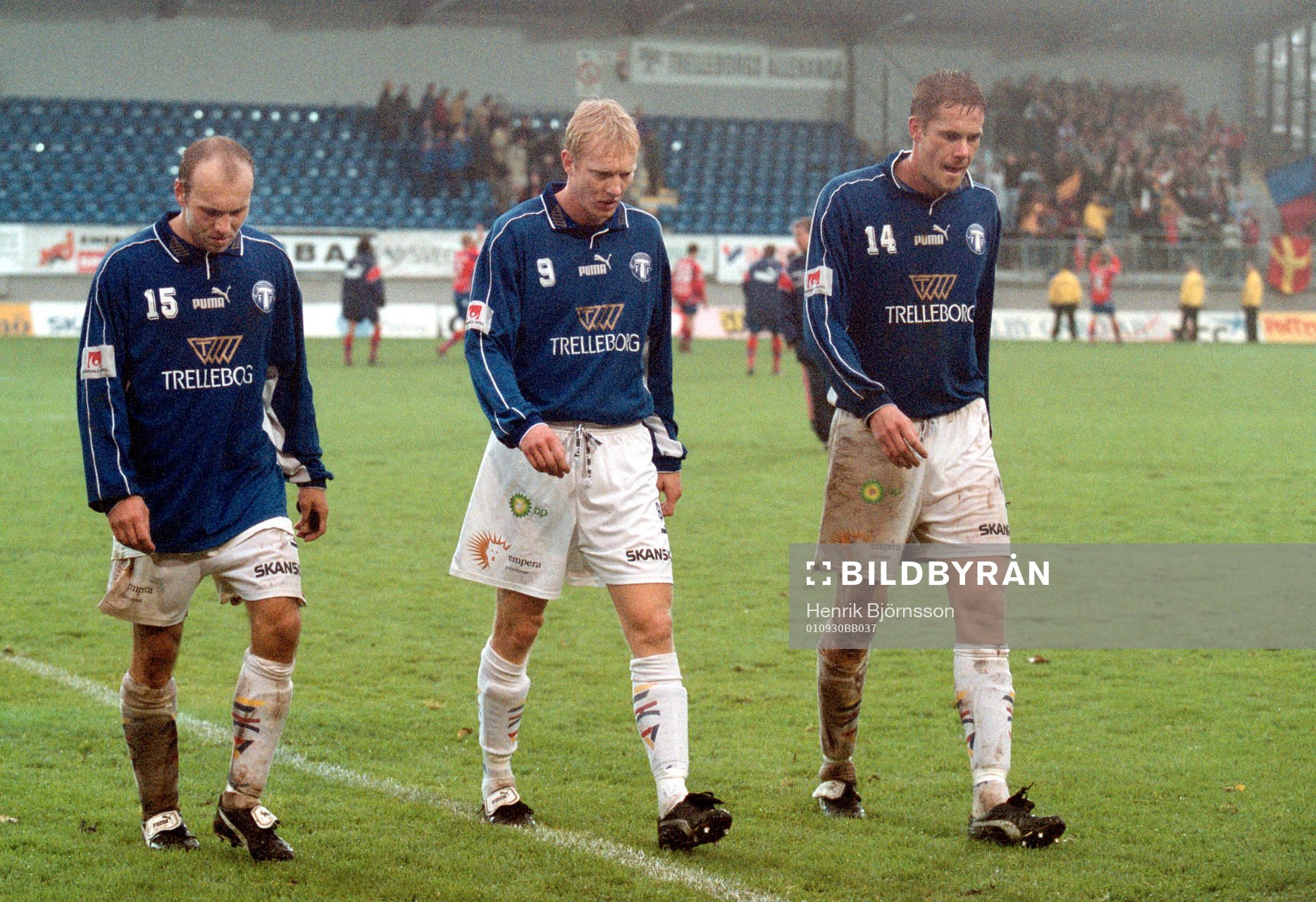 Trelleborsgsspelarna Tommi Grönlund, Johan Andersson och