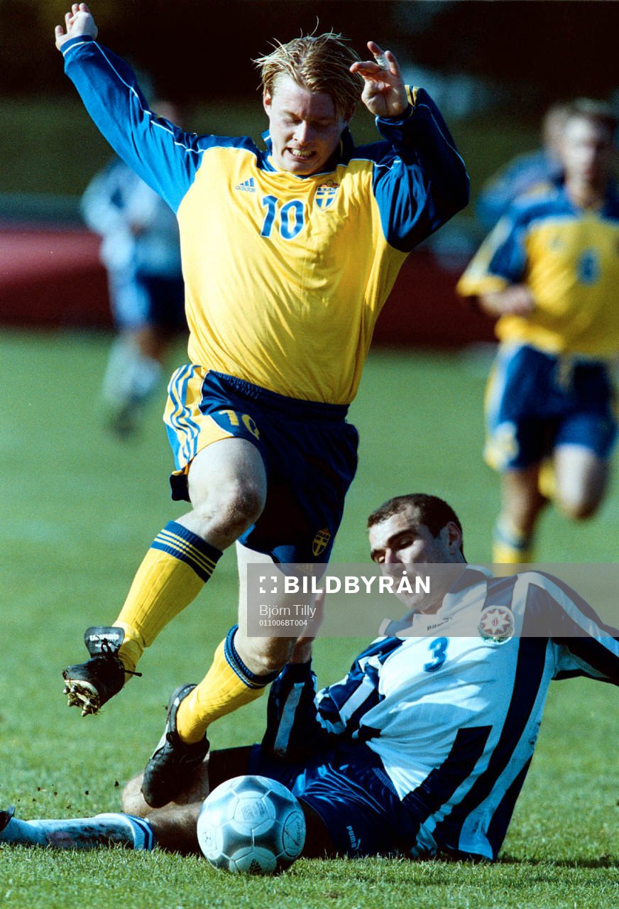 Fotboll, U21, Sverige - Azerbadjan. Fredrik Berglund