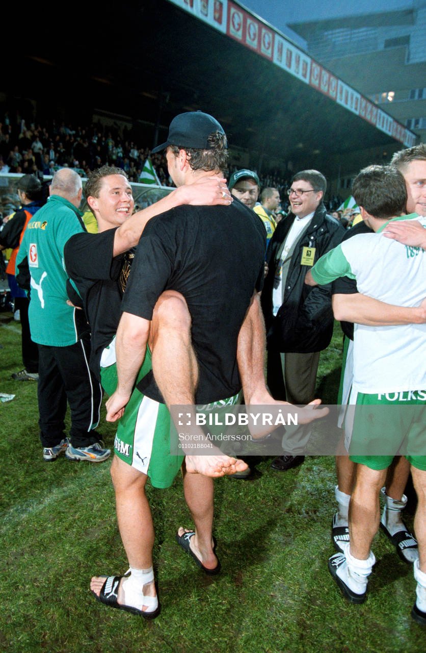 Hammarby firar SM-guldet. Peter Holm och Andreas Bild