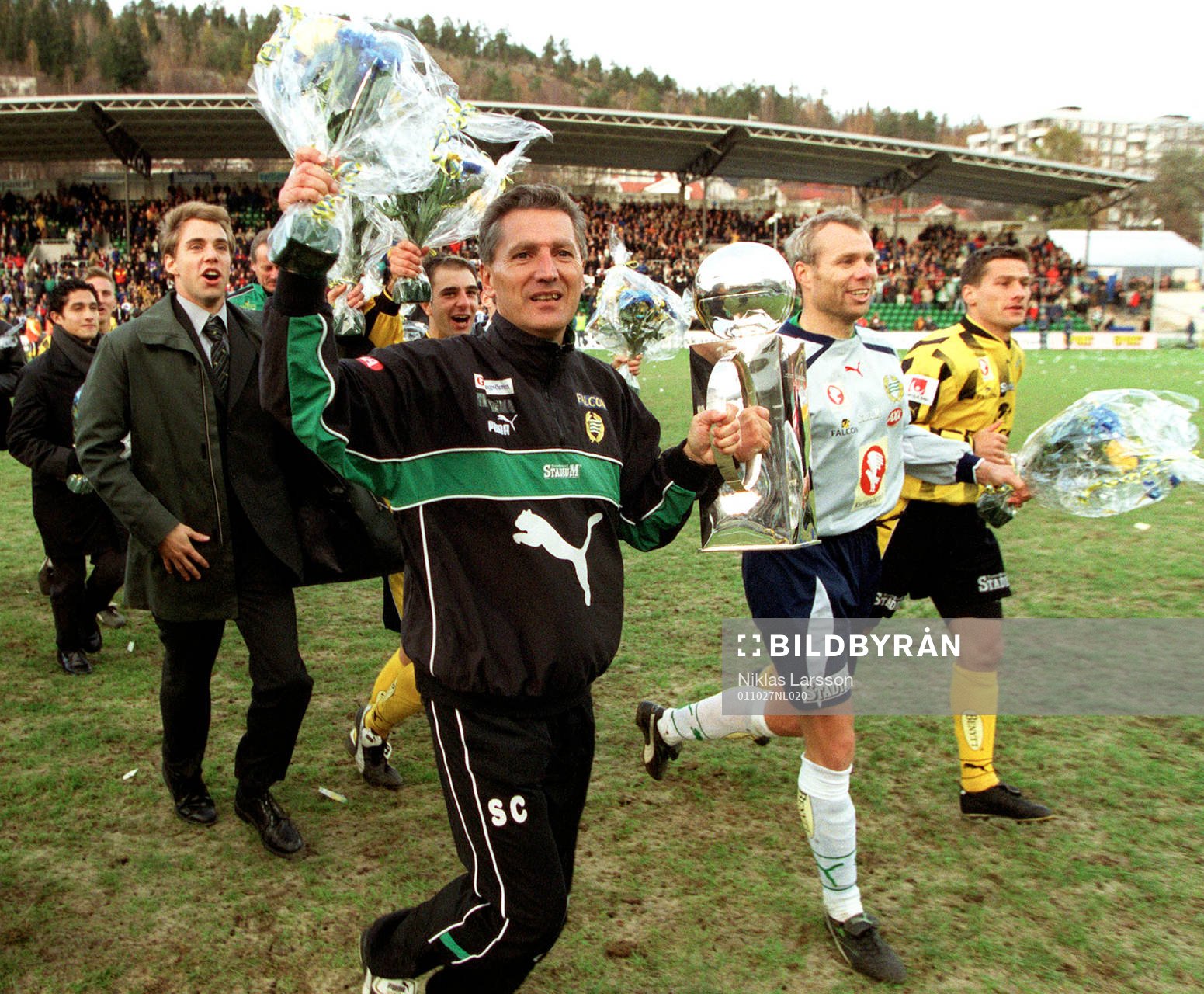 Sören Cratz och Lasse Eriksson, Hammarby. jublar