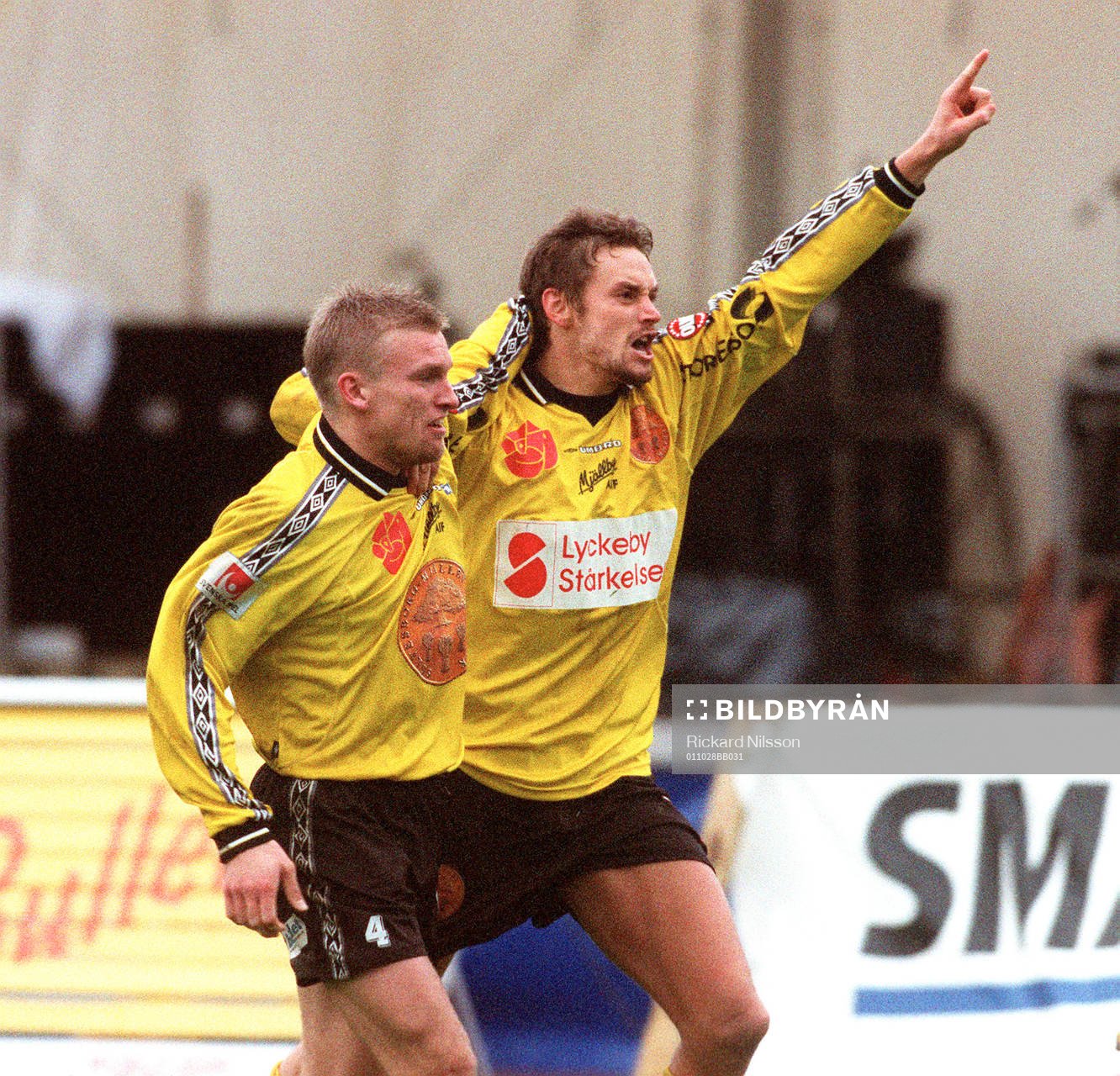 Mjällby, Torbjörn Nilsson och målskytten Marcus