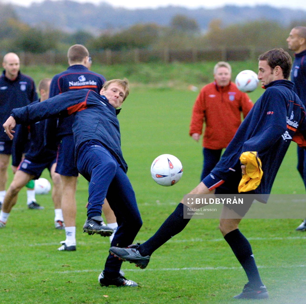 Teddy Sheringham och Robbie Fowler, England