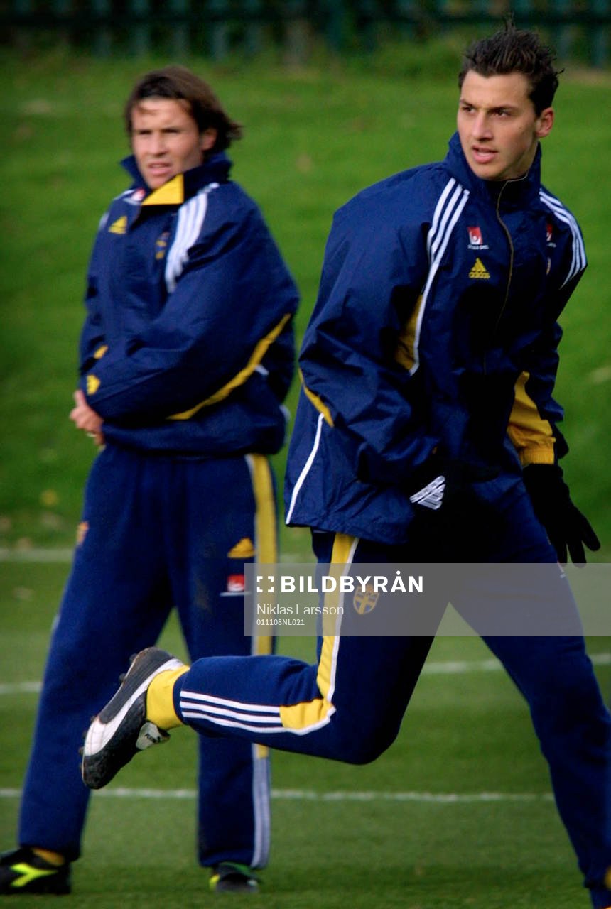 Fotboll, Sveriges träning. Yksel Osmanovski och Zlatan