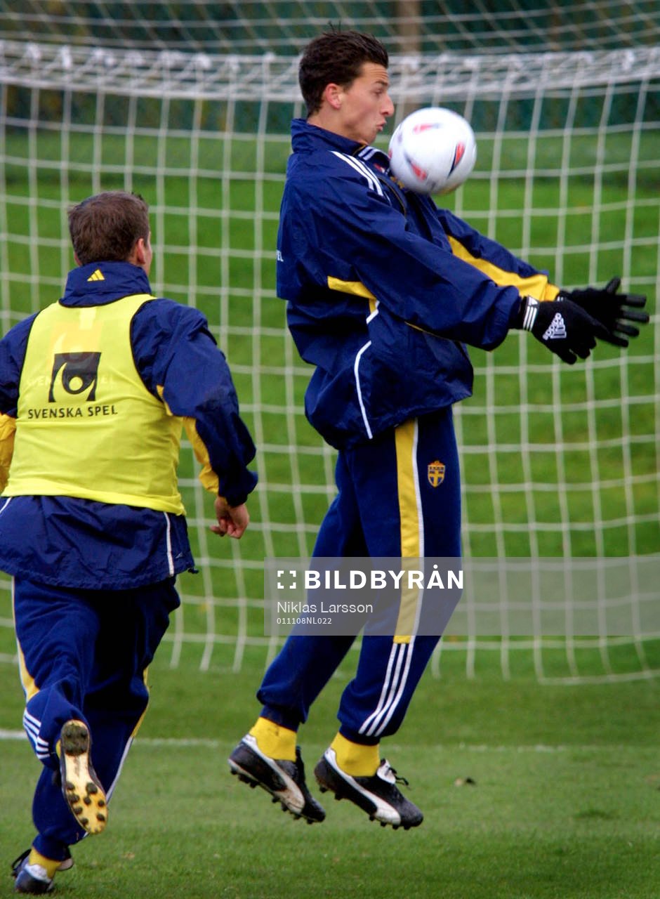 Fotboll, Sveriges träning. Zlatan Ibrahimovic