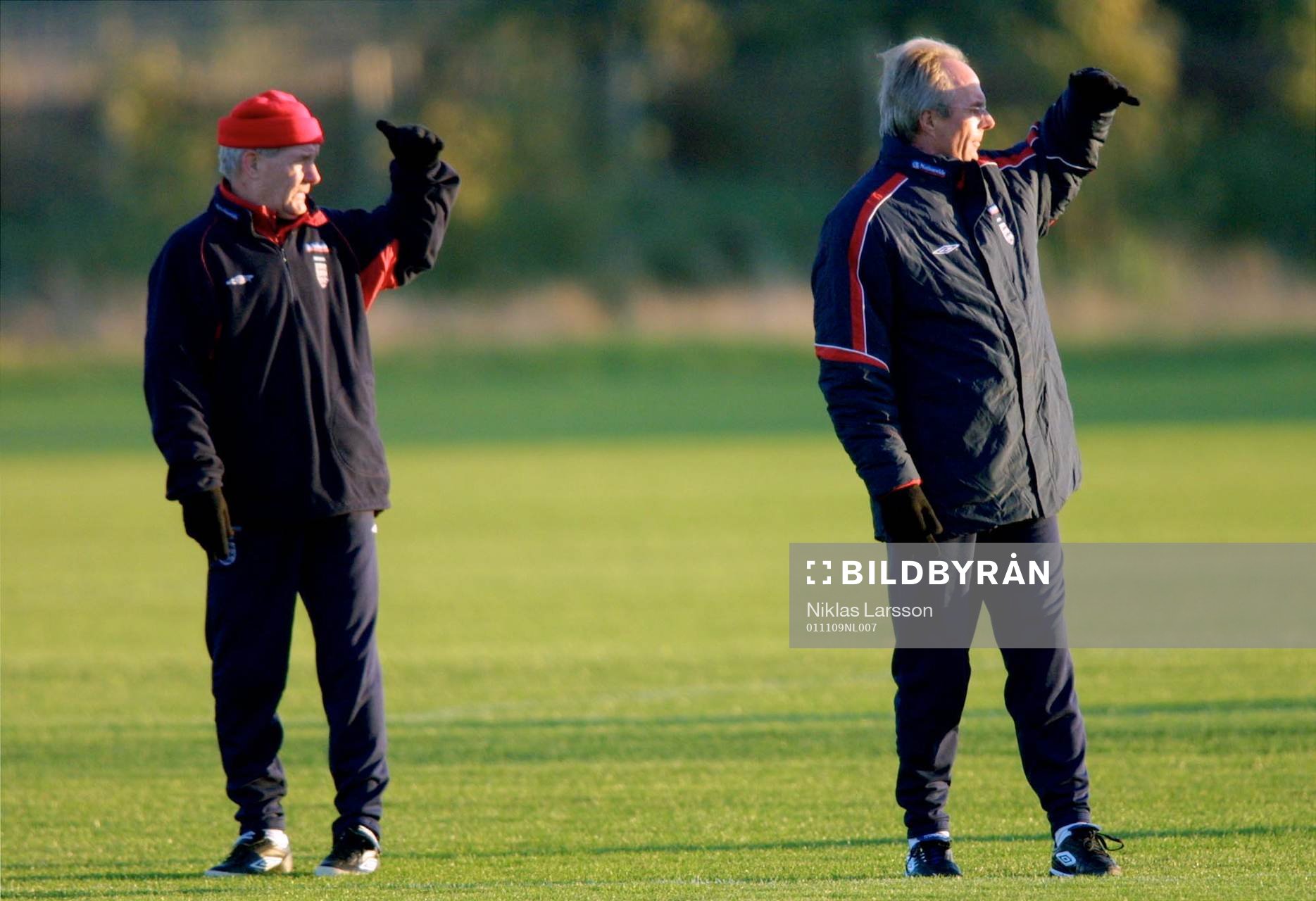  Englands träning, Tord Grip och Sven-Göran Eriksson.
