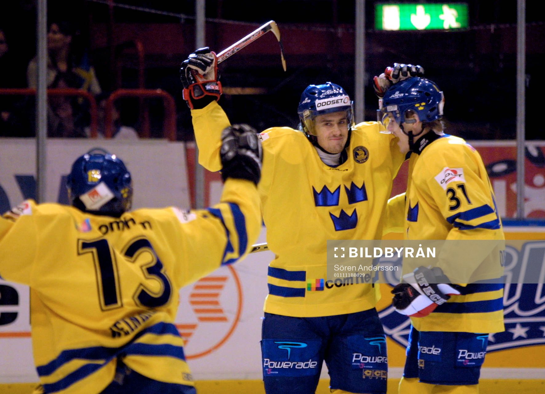 Mattias Weinhandl, Henrik Zetterberg och  Jonas Johnson,