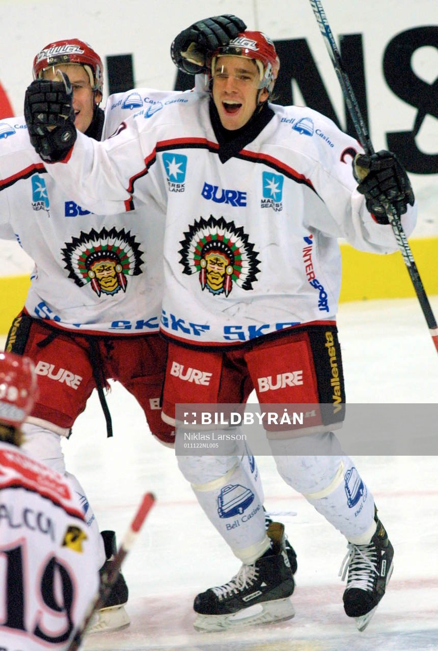 Ishockey, Elitserien, Frölunda, Joel Lundqvist jubel