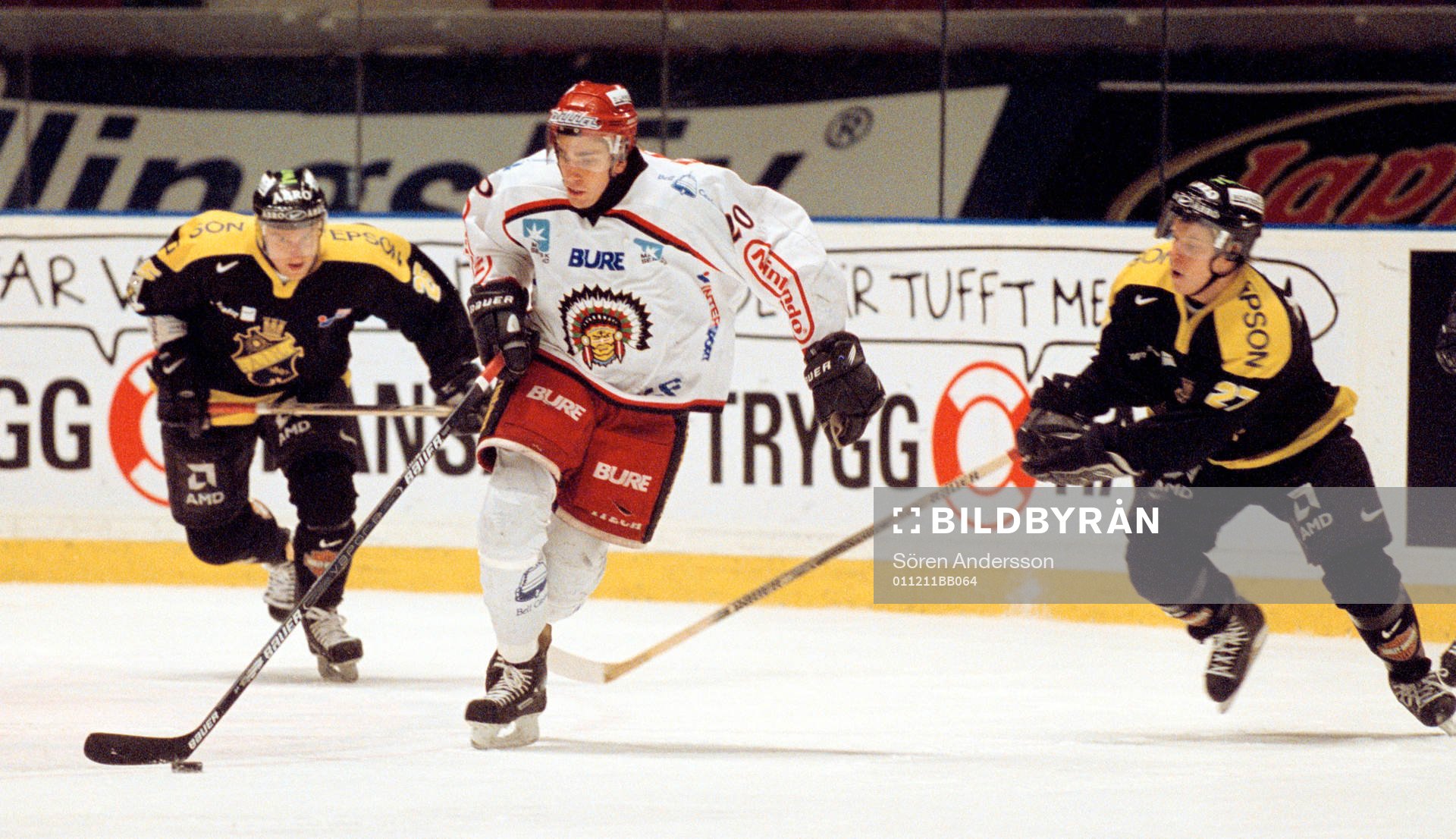 Joel Lundqvist, Frölunda och Michael Johansson och Peter