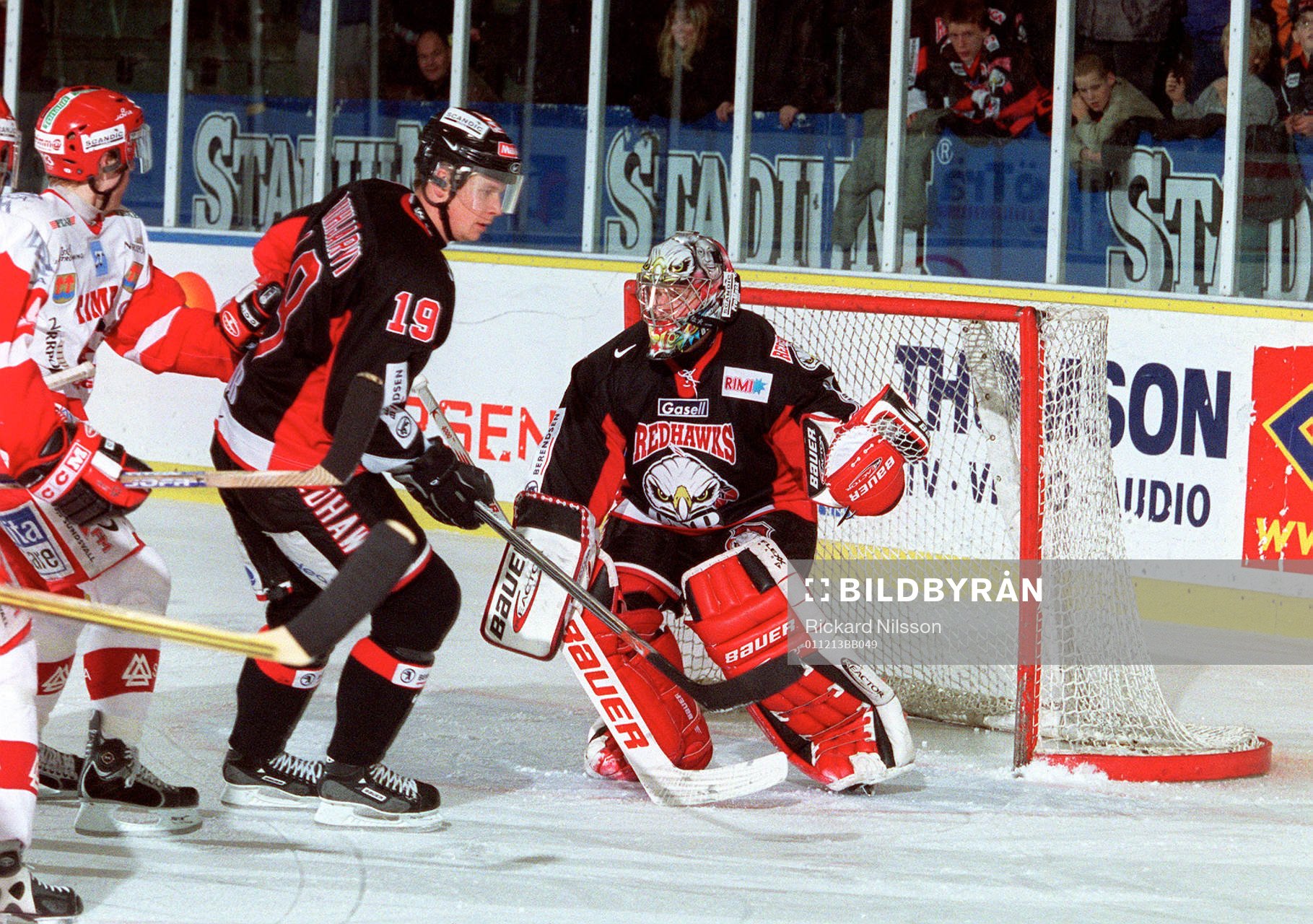 Juha Riihijärvi och Andreas Hadelöv, målvakt Malmö
