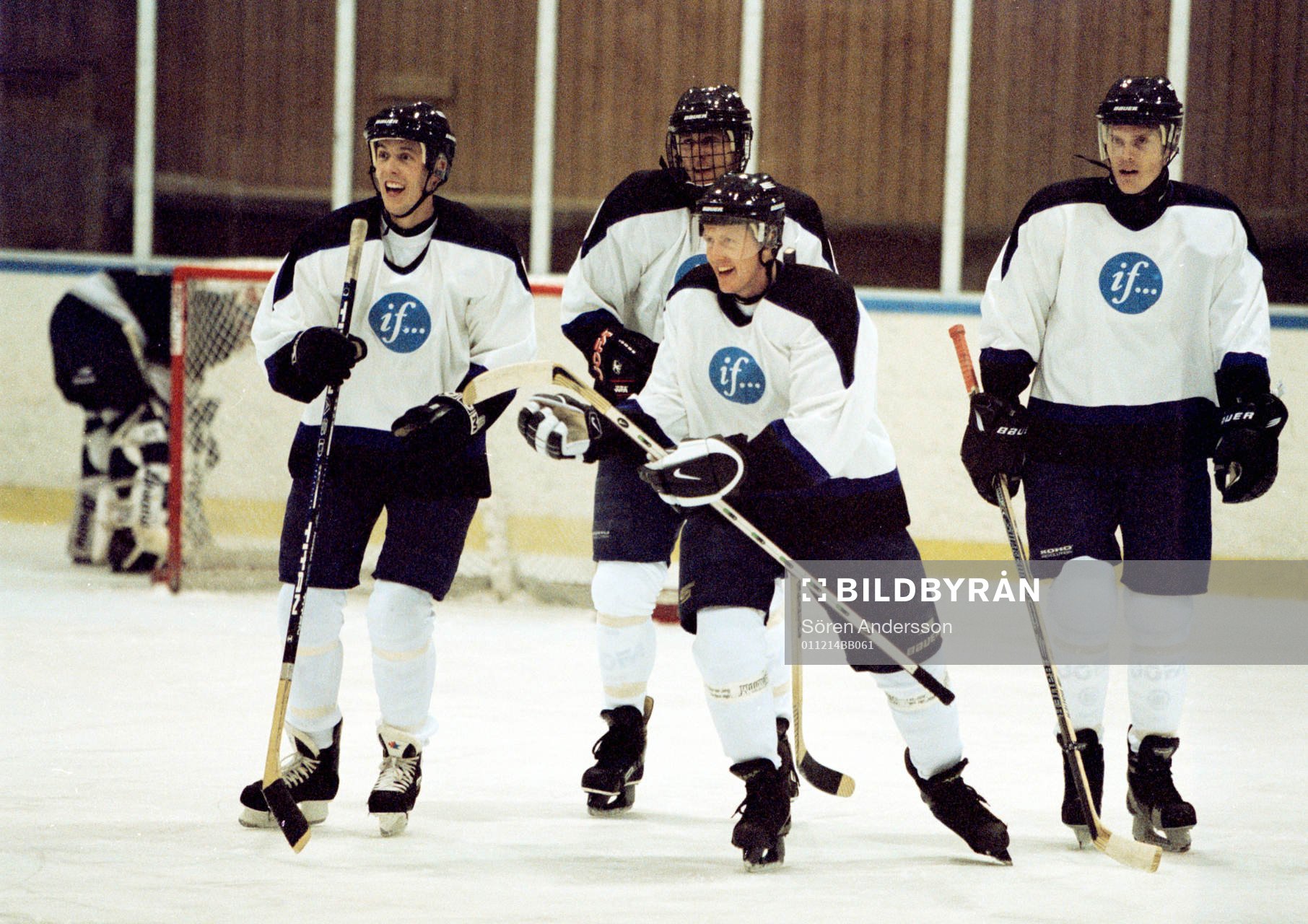 Mikael Tillström, Jonas Björkman och Thomas Enqvist, jubel