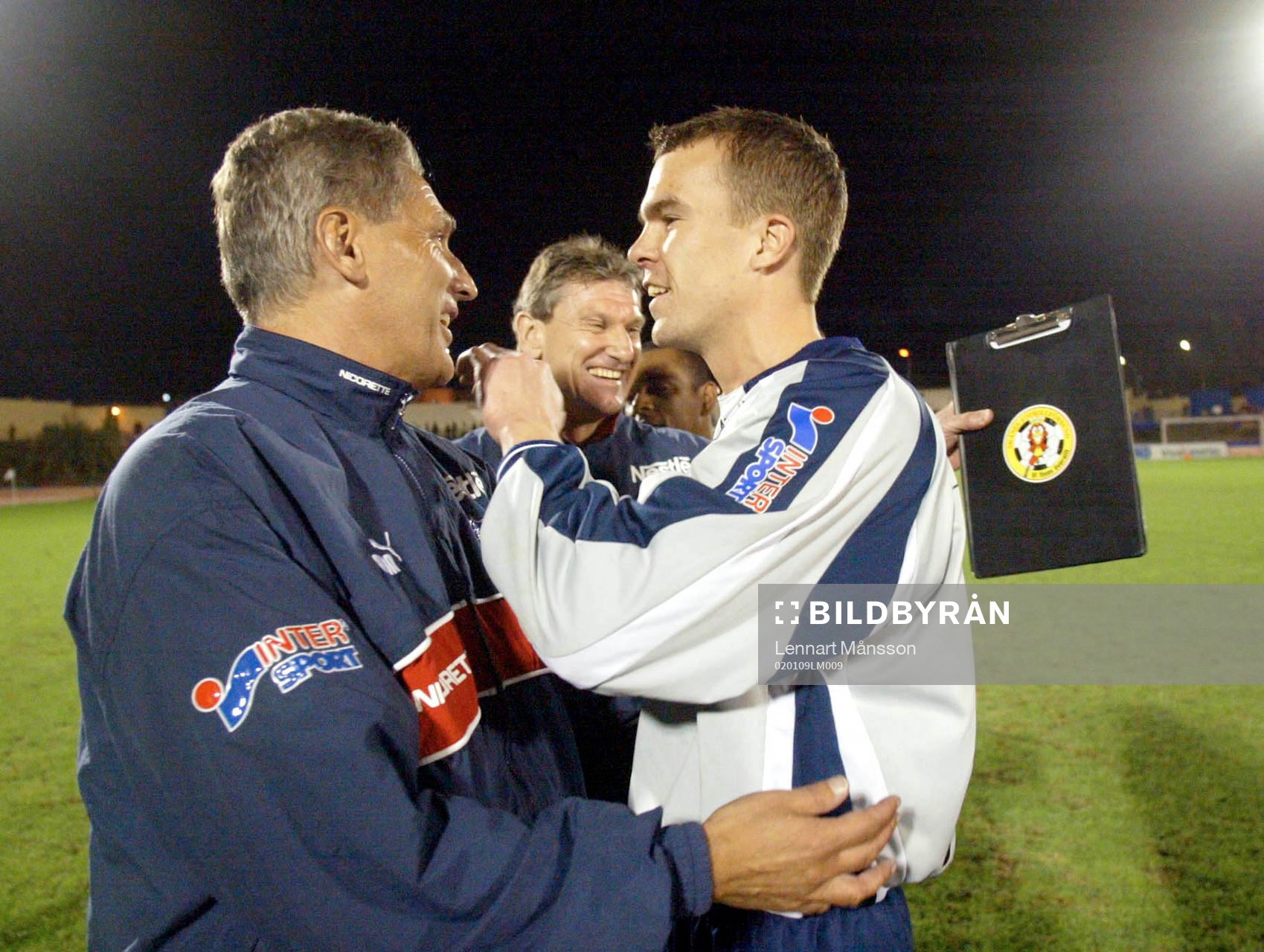 Fotboll, Helsingborg, Fredrik Larsson och tränaren Sören