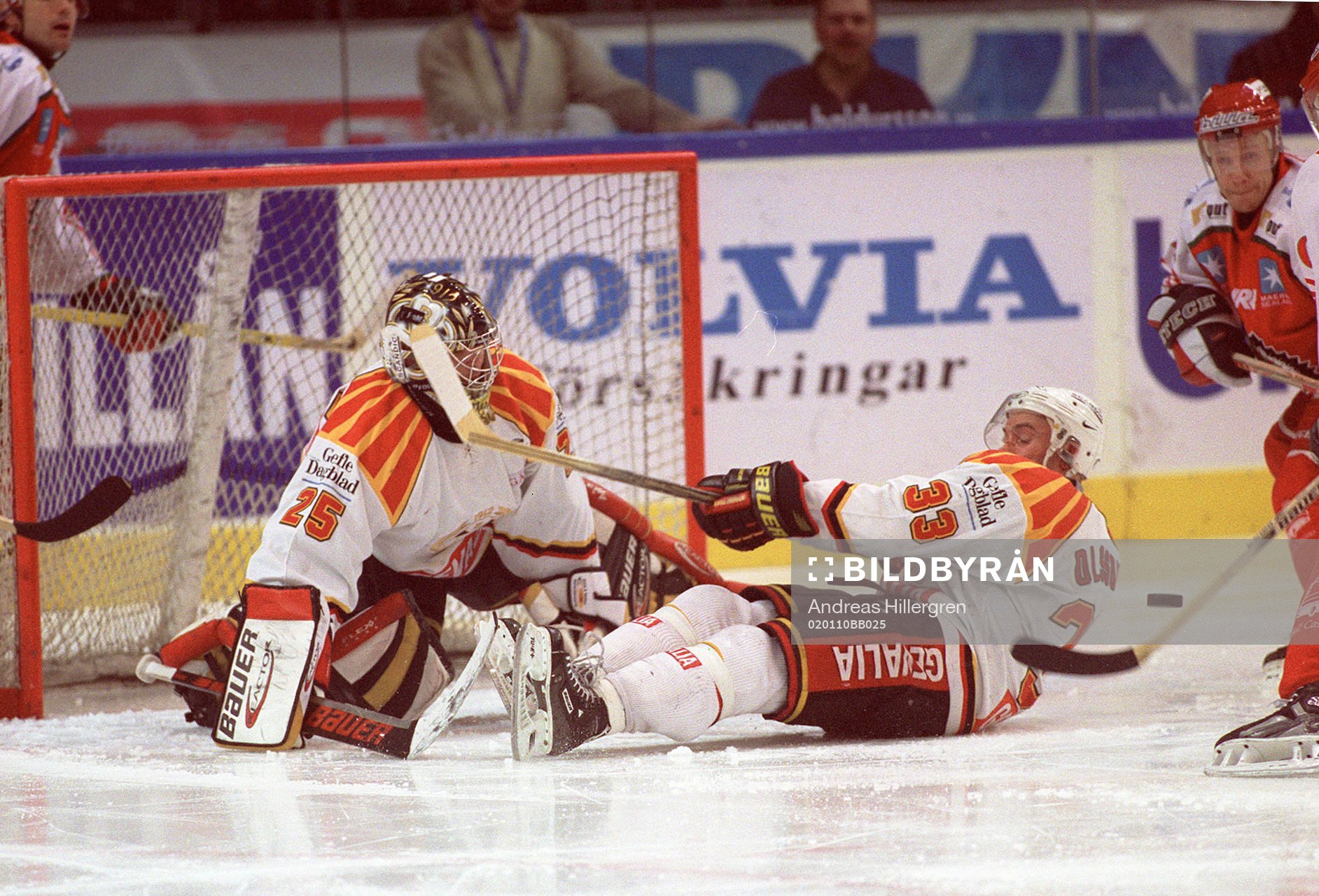 Johan Asplund, målvakt, Brynäs och Christer Olsson,