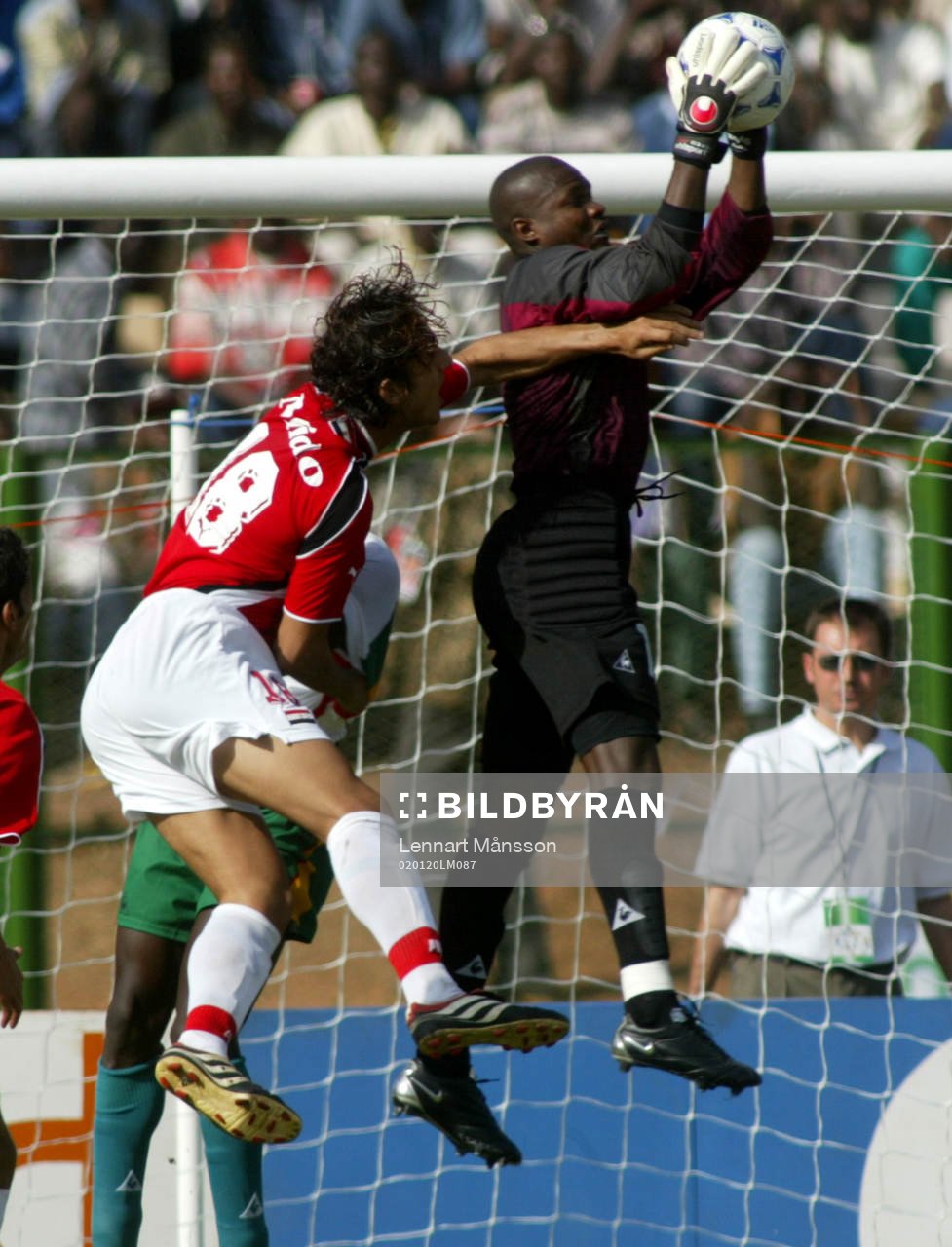 Egypten - Senegal. Mario T. Sylva, målvakt, Senegal och