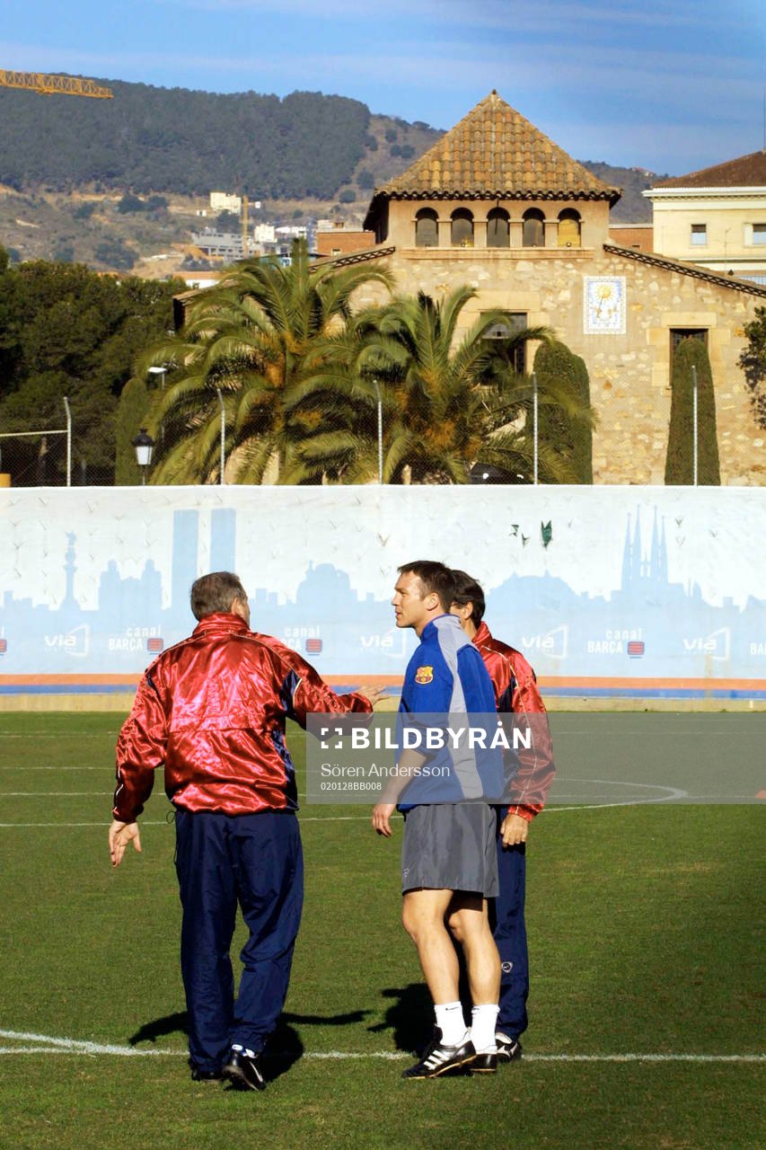Patrik Andersson med Barcelona tränare