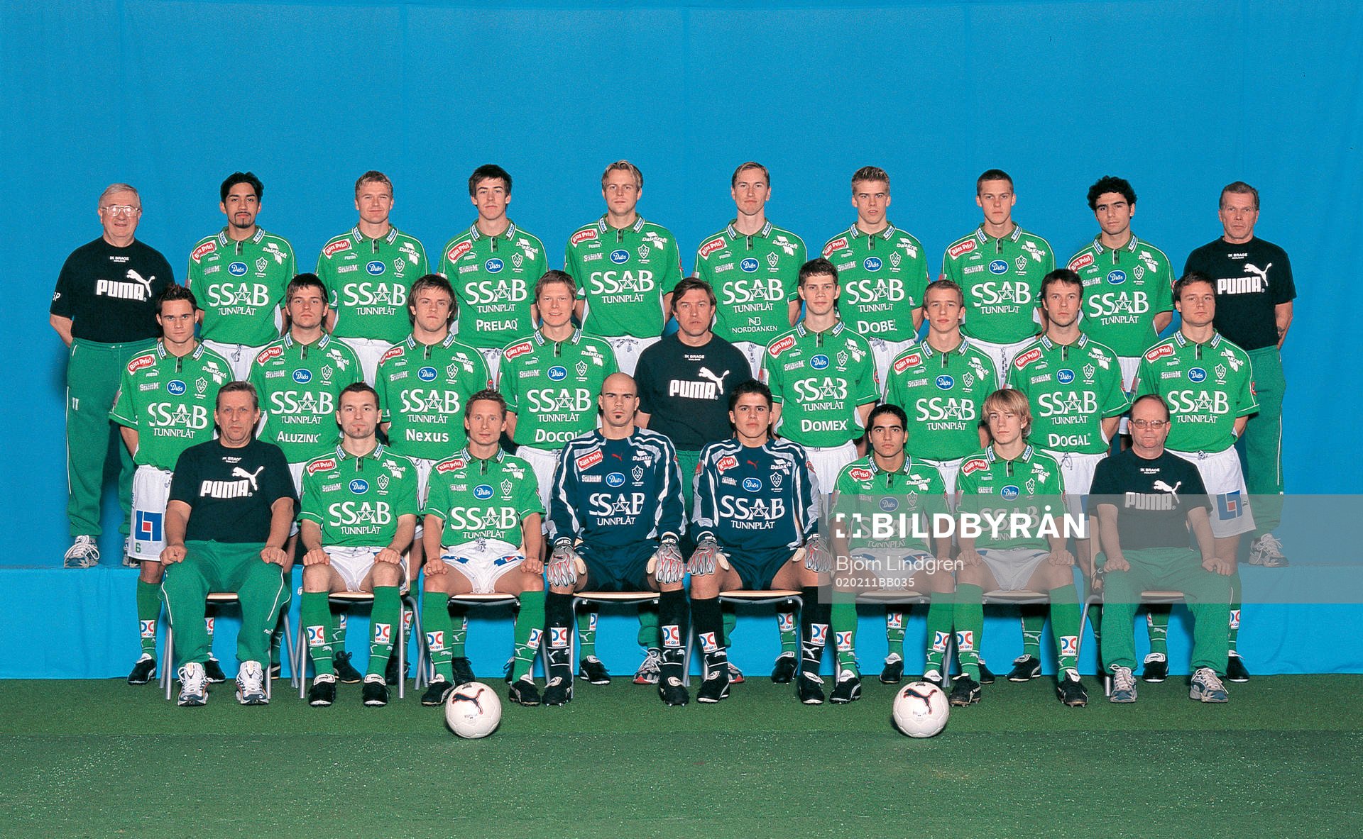 Bakre raden fr v; Bengt Pettersson, massör, Daniel