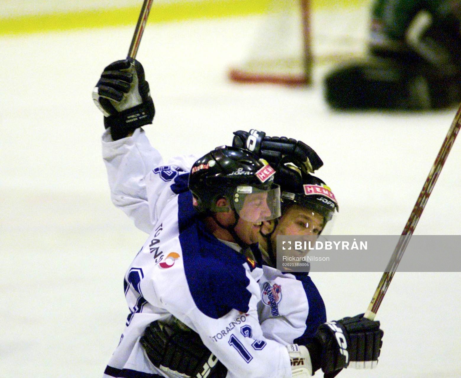 Leksands båda målskyttar, Jens Nielsen och Daniel Widing