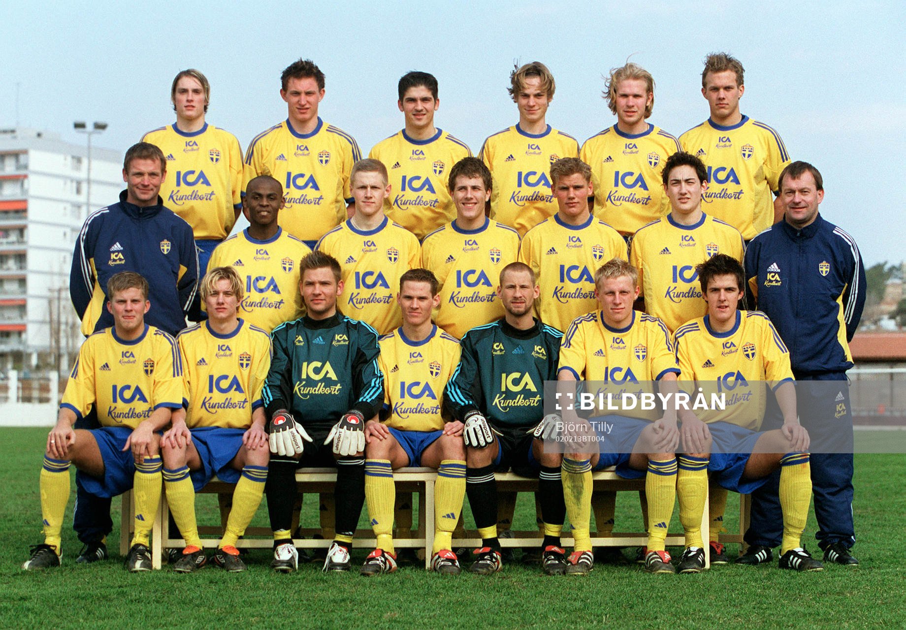 Bakre raden fr v, Lars Nilsson, Kim Källström, Bojan