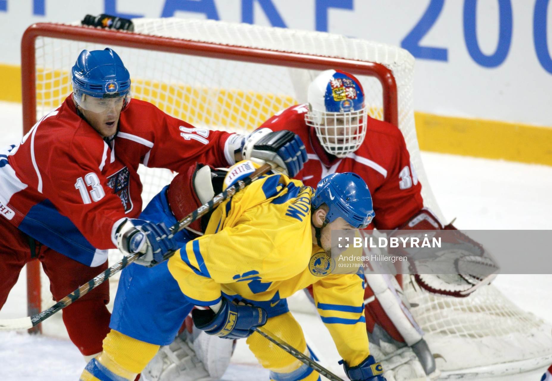 Tomas Holmström, Sverige, Pavel Kubina och Dominik Hasek,