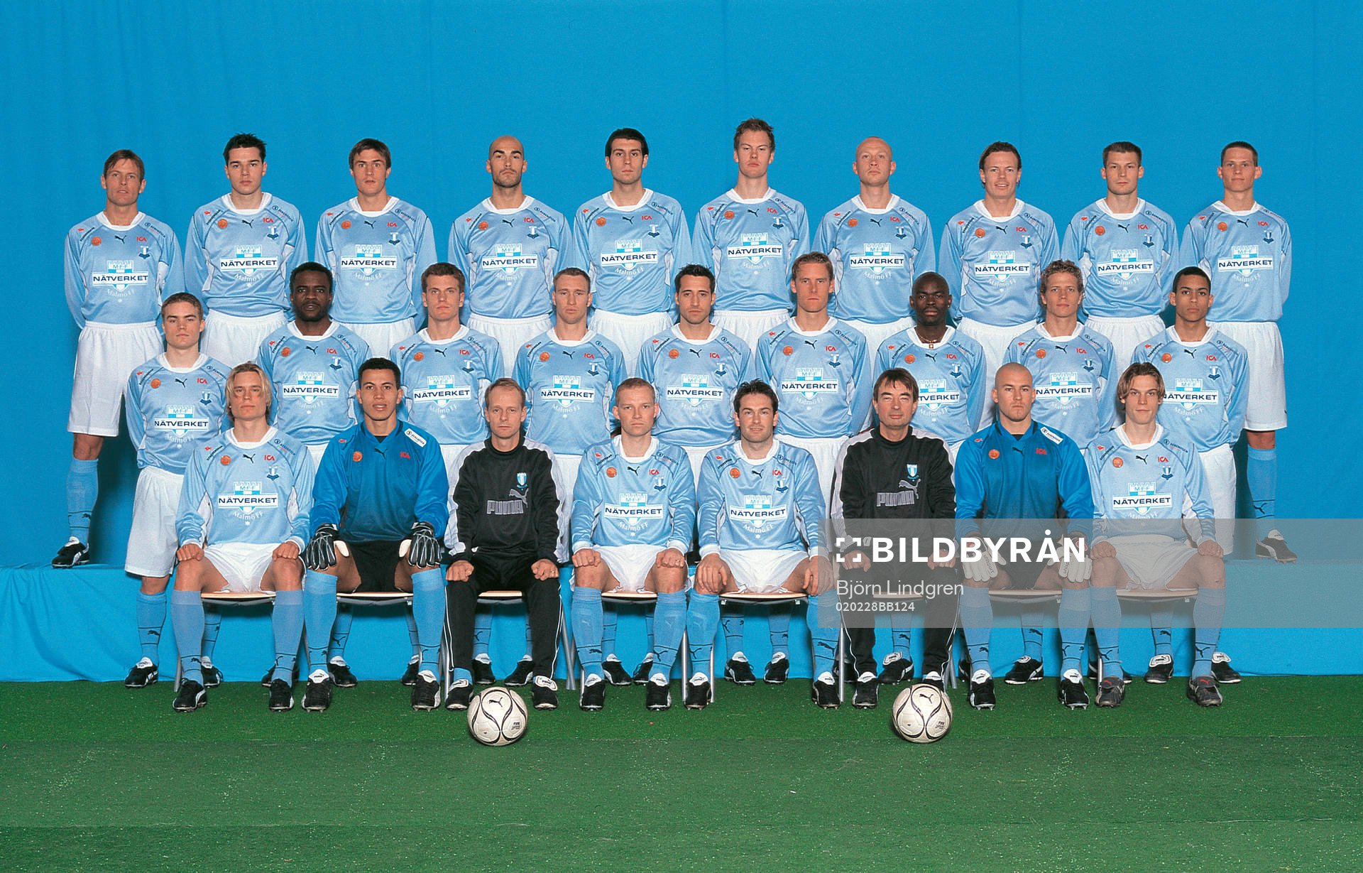  Bakre raden fr v; Brian Steen Nielsen, Gudmundur Mete, Jeppe Vestergaard, Daniel Majstrovic, Ivan Milosevic, Kenneth Gustavsson, Peter Sörensen,  Andreas Yngvesson, Jussi Nuorela, Jon Jönsson.