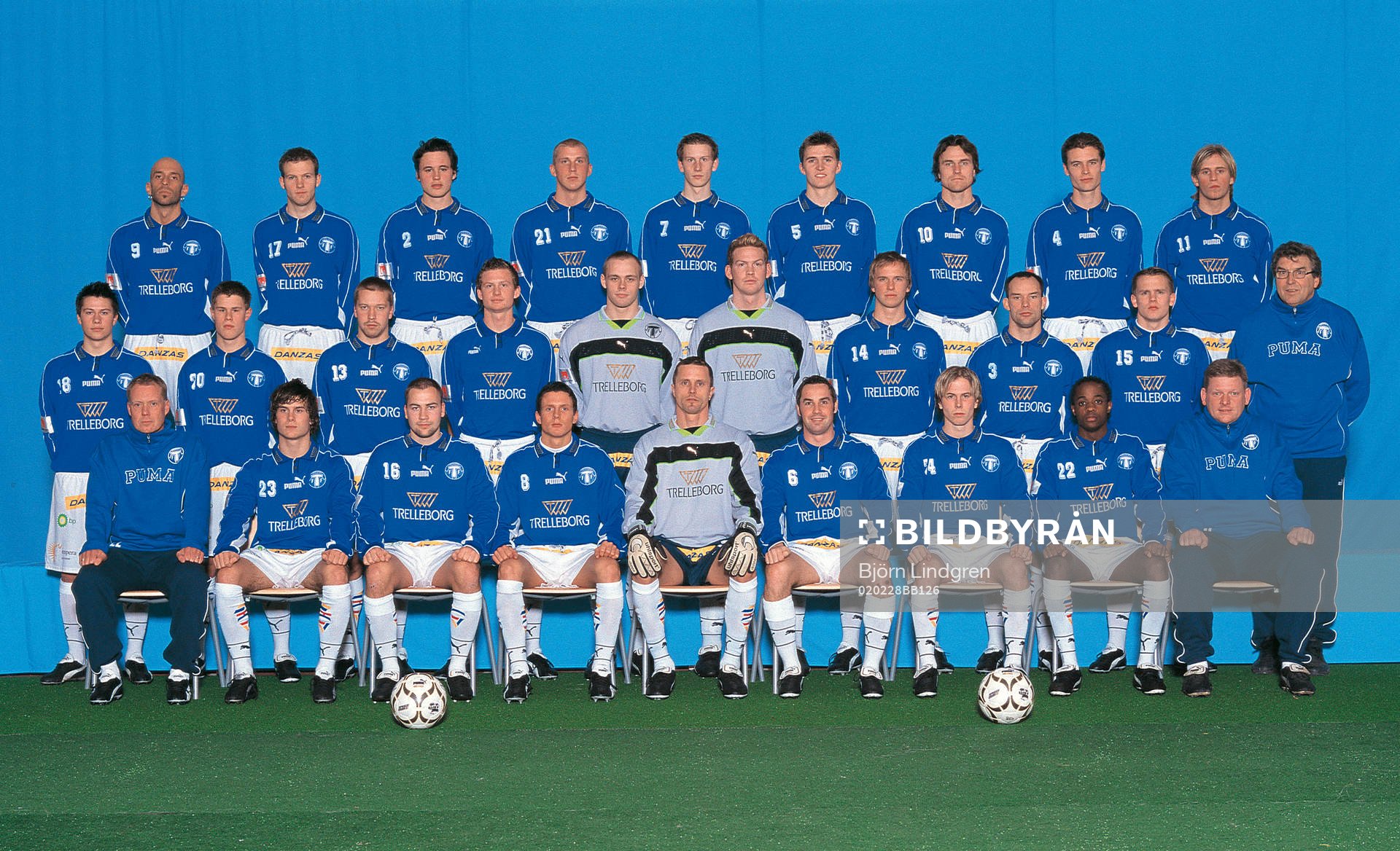Fotboll, Superettan, Trelleborg; Bakre raden fr v; Greger