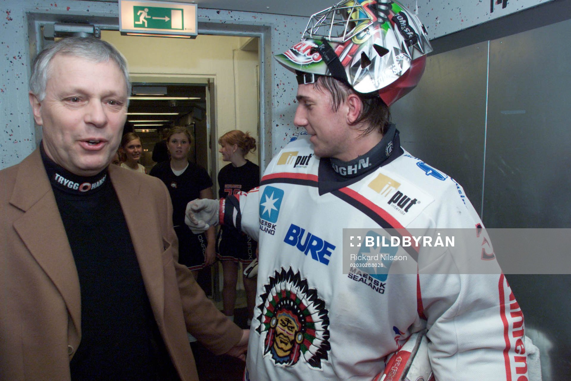 Conny Evensson, tränare och Henrik Lundqvist, målvakt