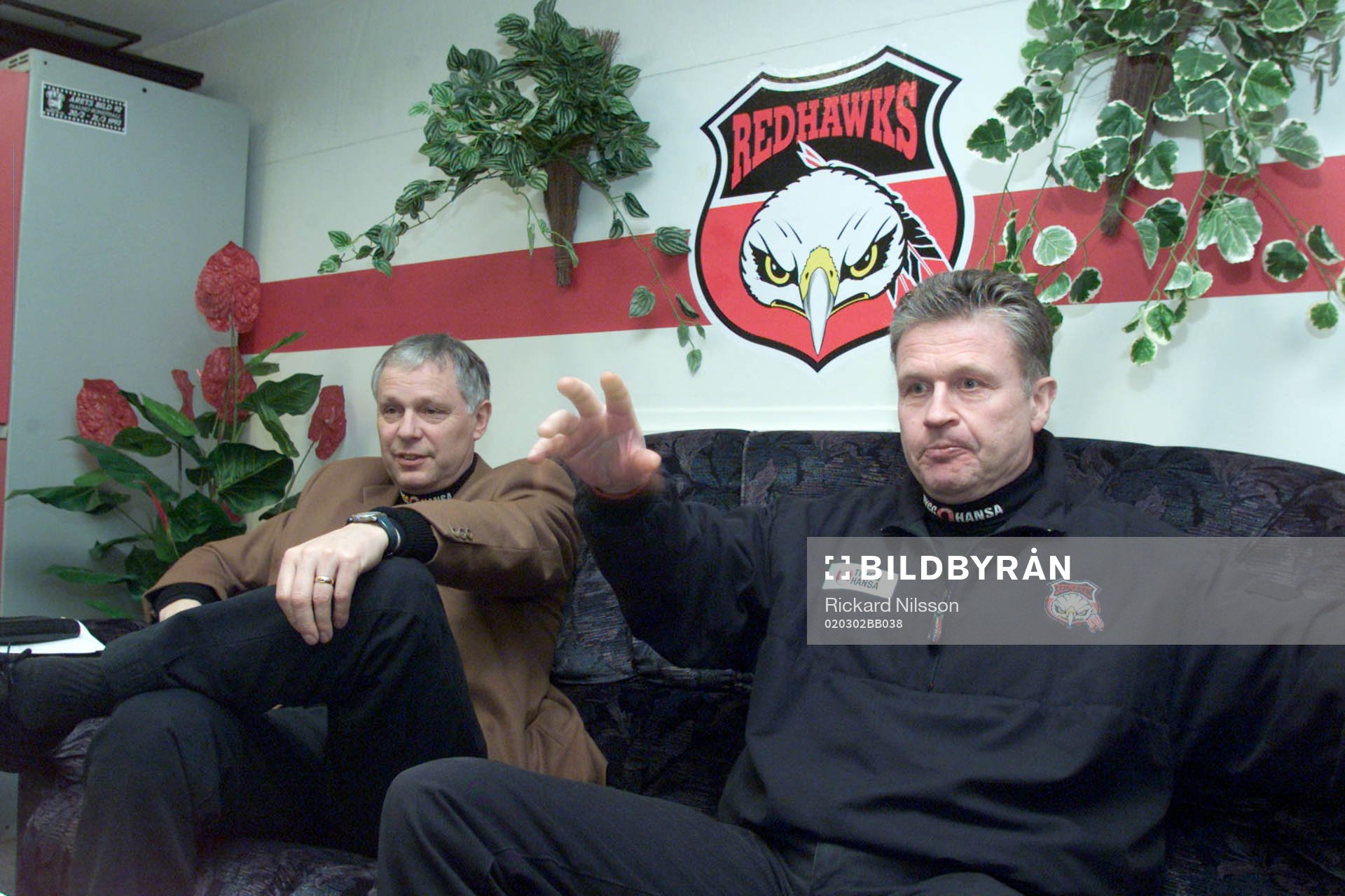 Conny Evensson, tränare Frölunda och Per Bäckman,
