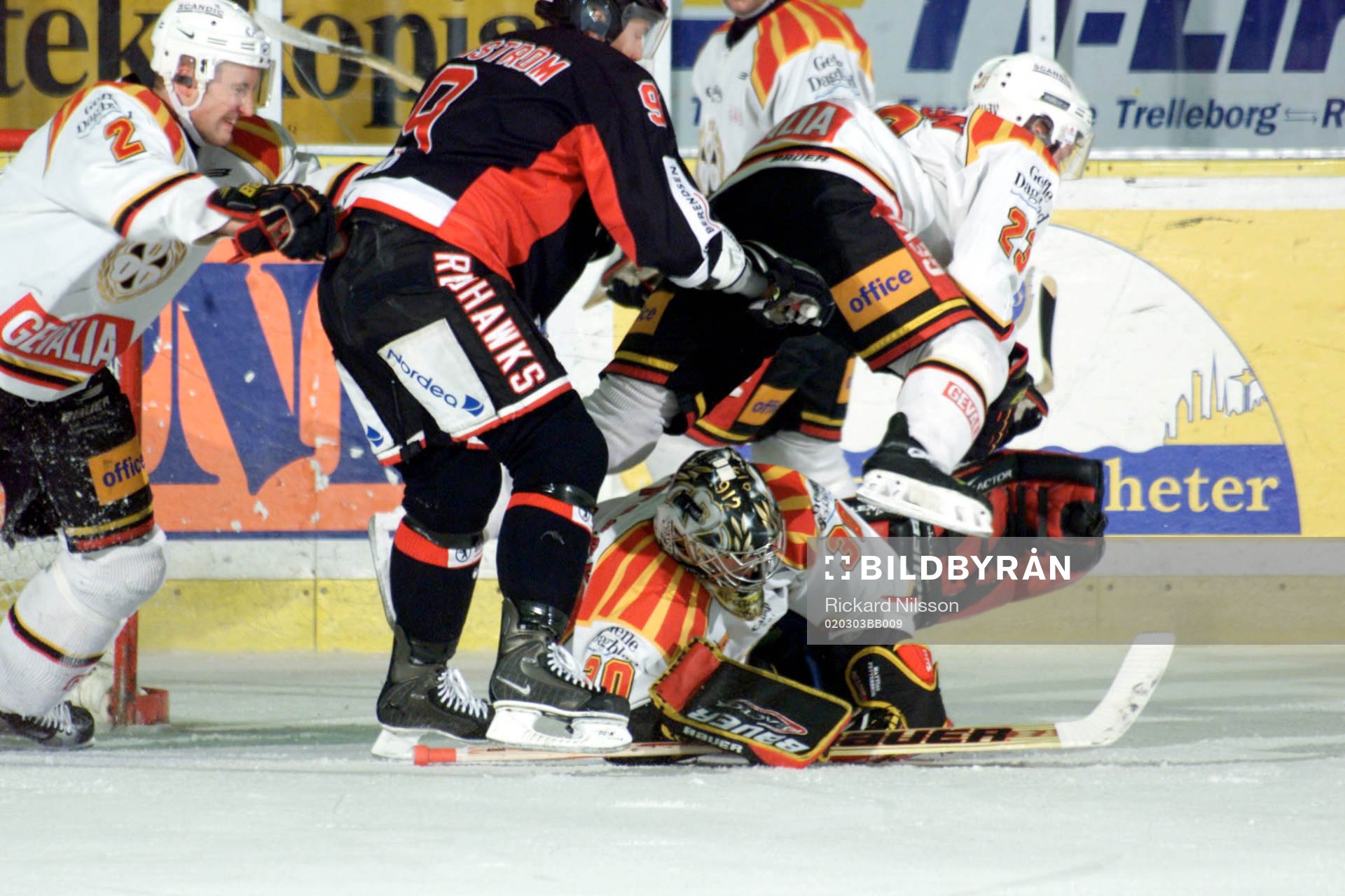 Mattias Pettersson, målvakt Brynäs. Henrik Malmström,