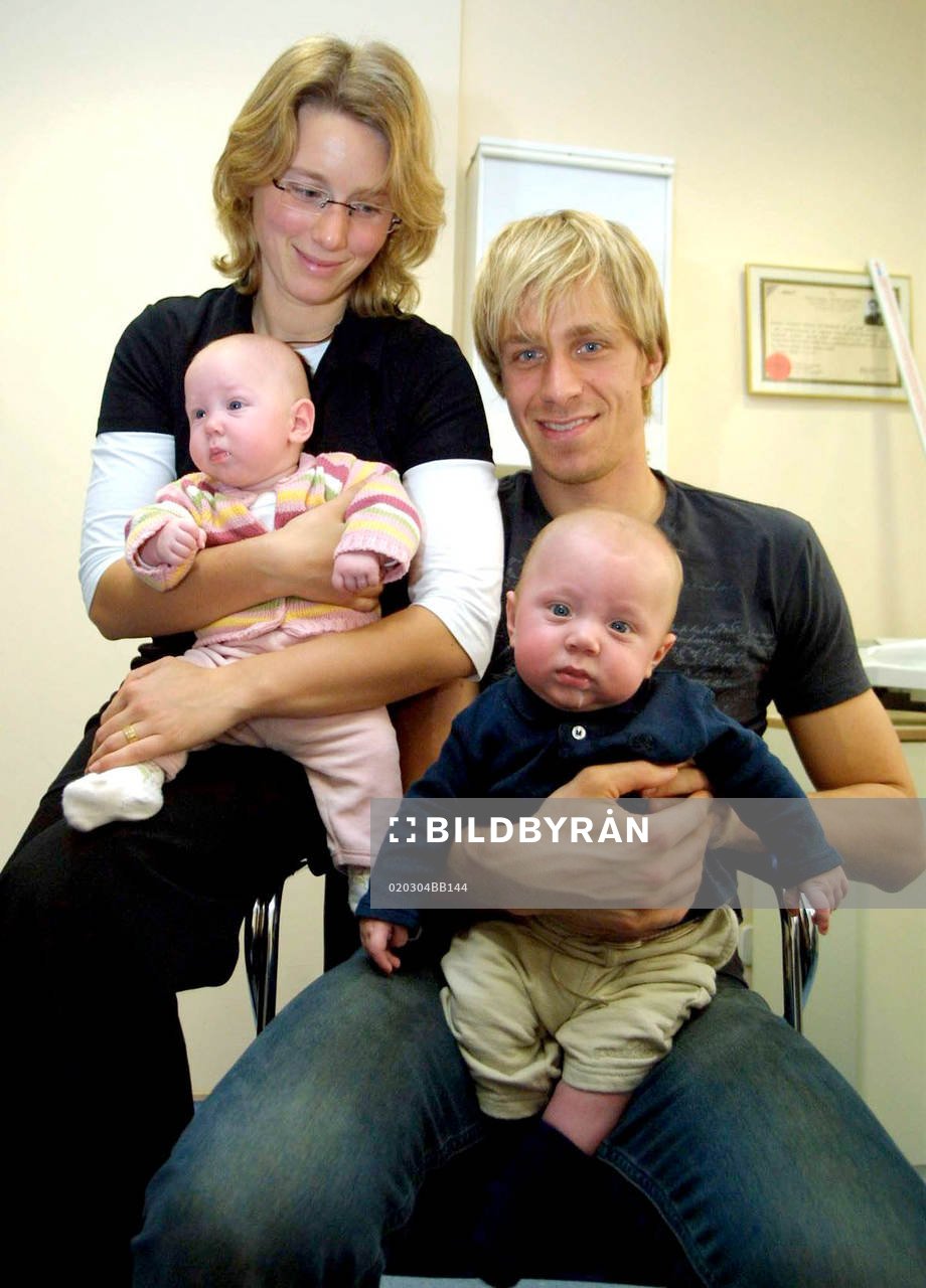Fotboll, Mattias Asper med sin familj