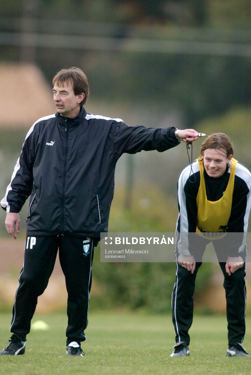 Tom Prahl, tränare och Andreas Yngvesson, Malmö FF
