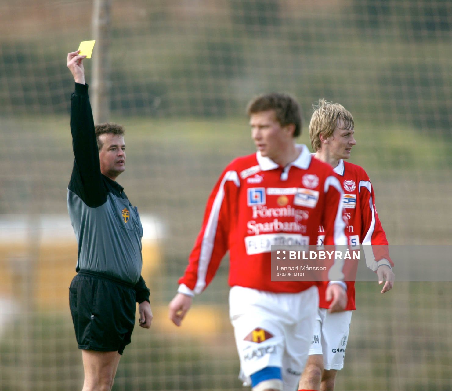 Gult kort, varning, domare Stefan Ragnarsson