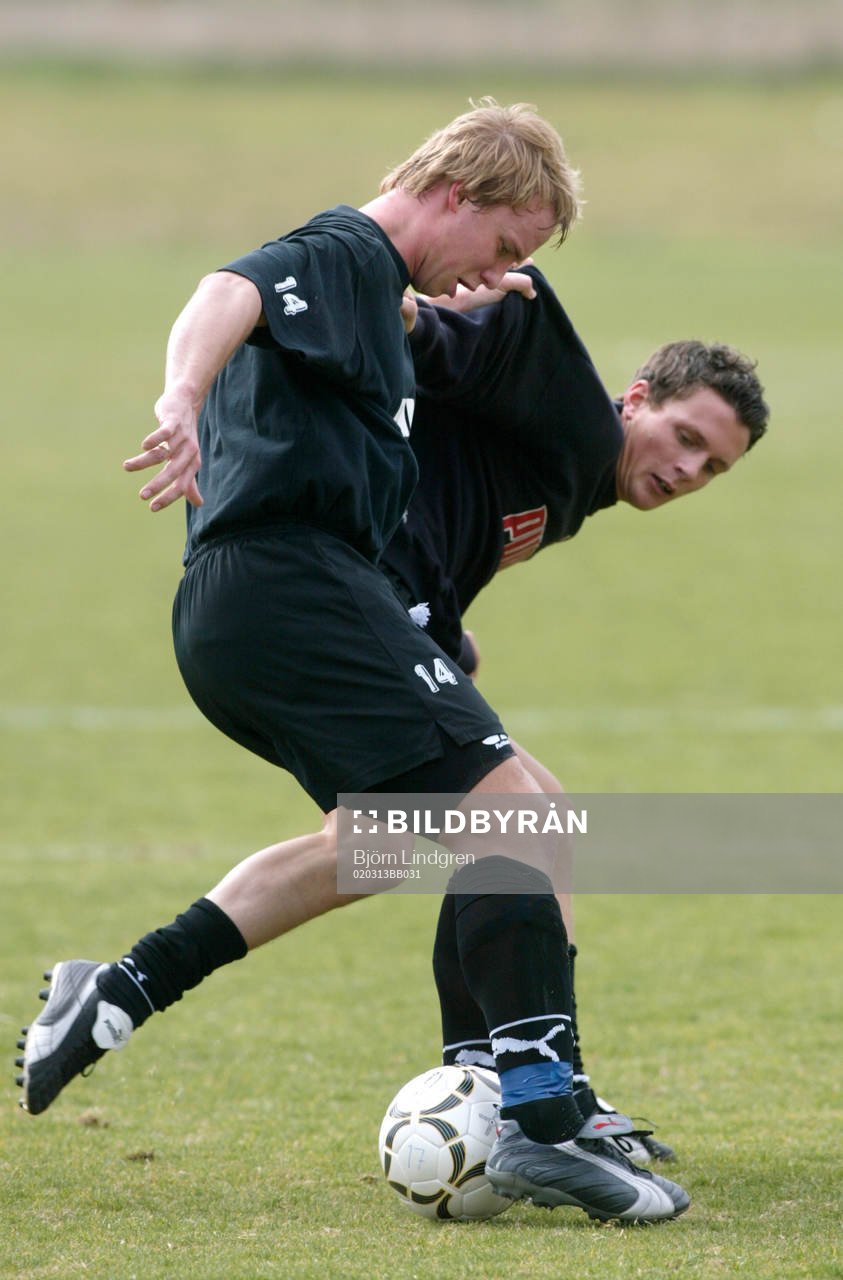 Fotboll, Superettan, träning, Johan Laursen och Kristian