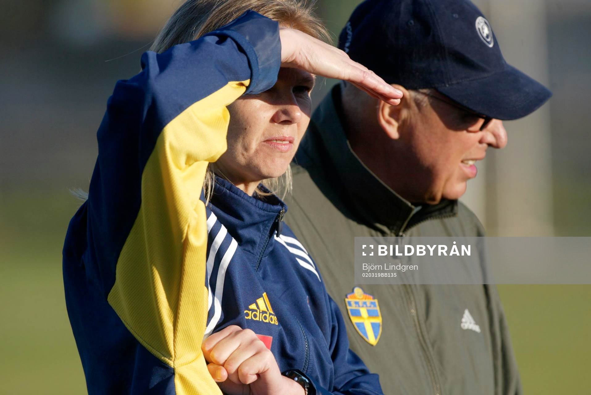 Sveriges förbundskapten Anna Signeul och herrarnas fd