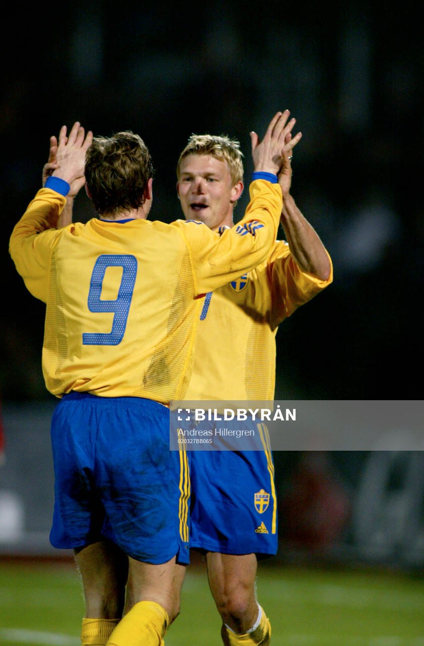 Sverige - Schweiz: Marcus Allbäck, Jesper Blomqvist,