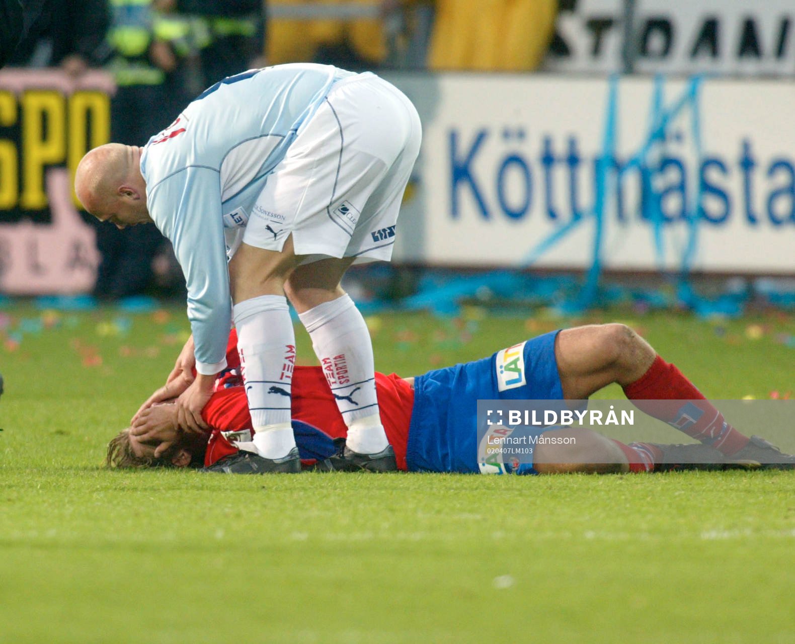 Andreas Dahl, Helsingborg och Peter Sörensen, Malmö. Skada