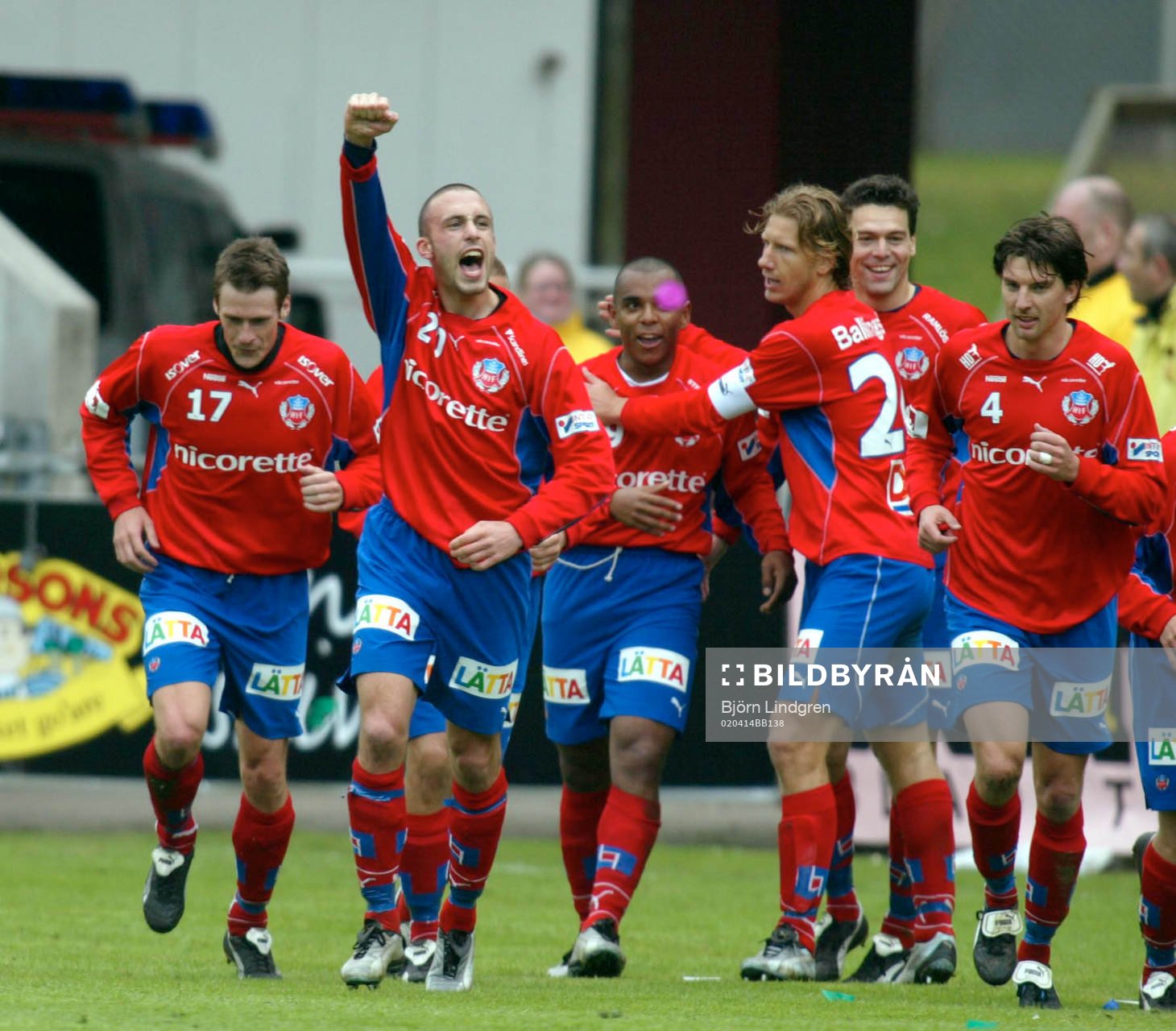 Fotboll, Allsvenskan, Helsingborg, Rade Prica, jubel