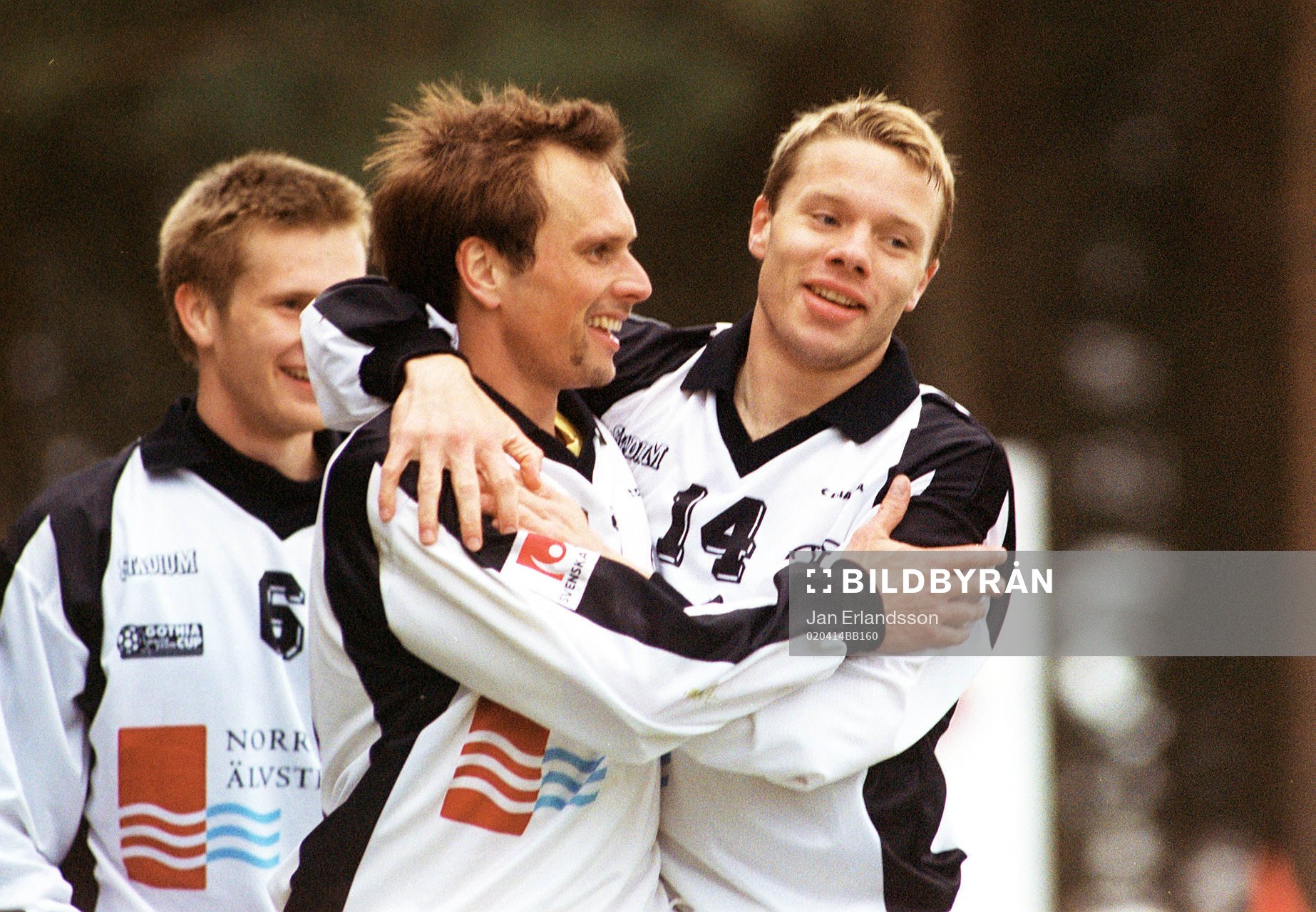  De båda målskyttarna Jonas Axeldal och Andreas Tell, Häcken jublar efter Axeldahls 0-1, jubel.
© Bildbyrån - 25099